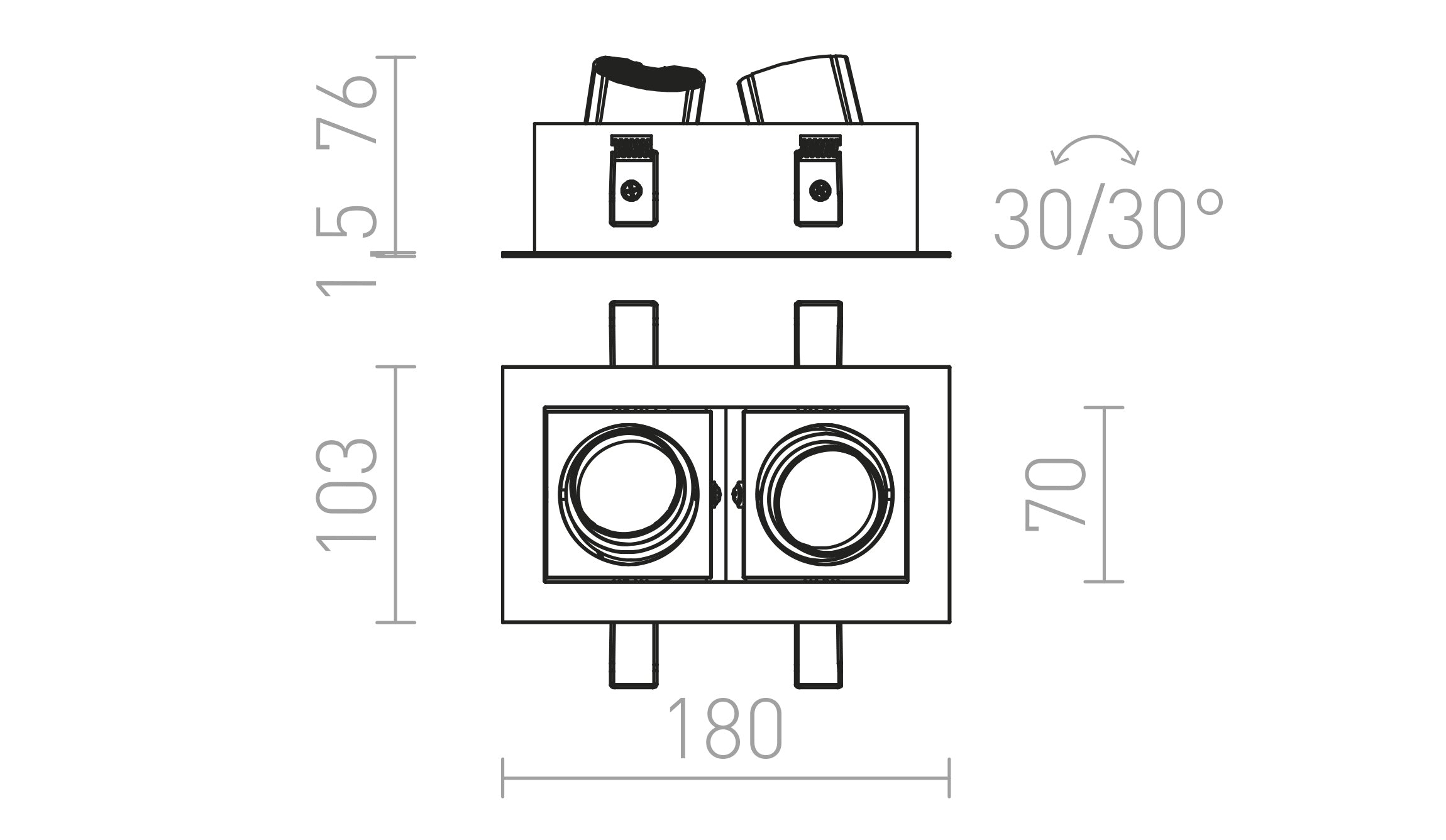 BONDY II upotettu lamppu - Product sketch