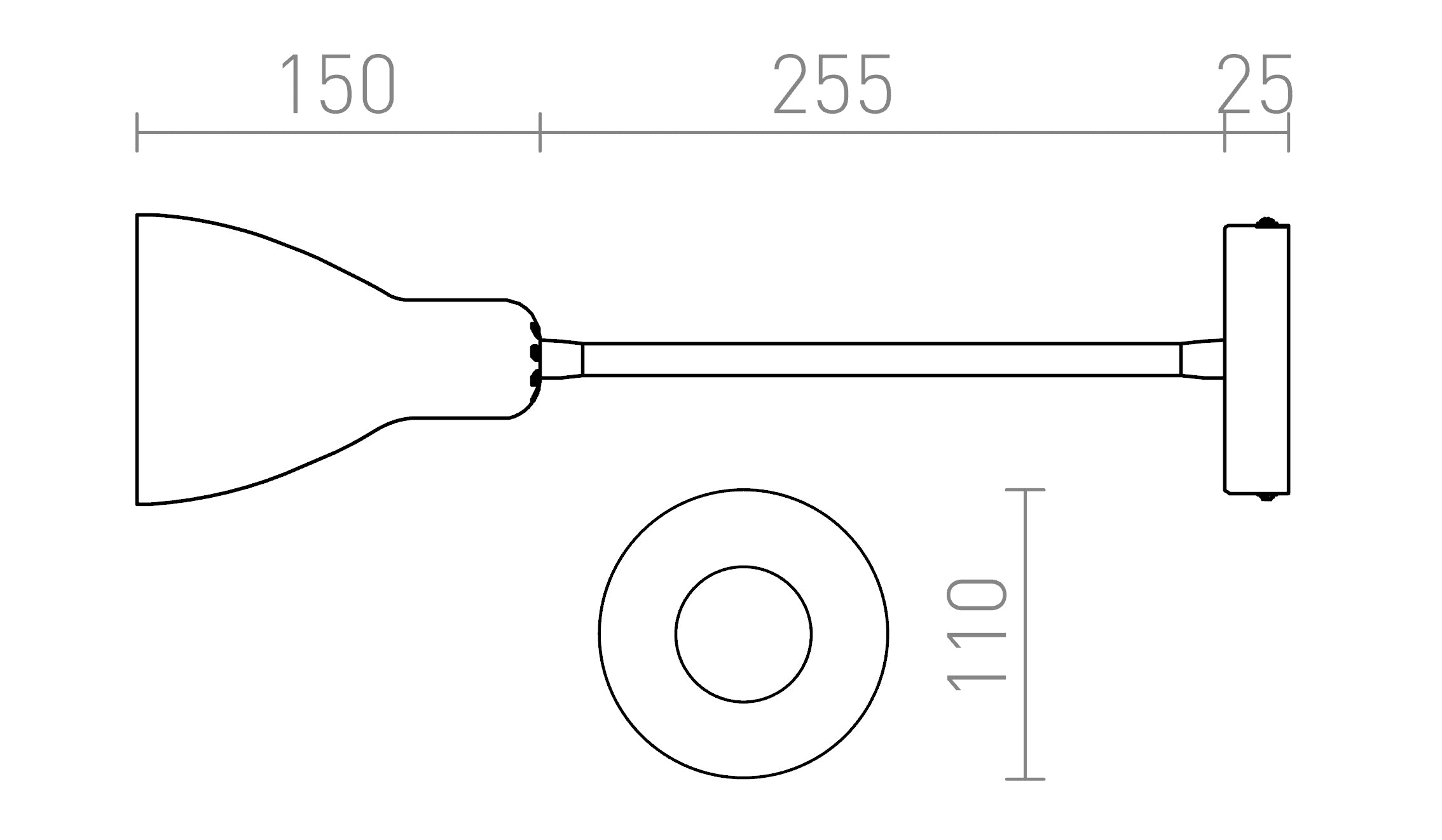 KAYA ścienna lampa - Product sketch
