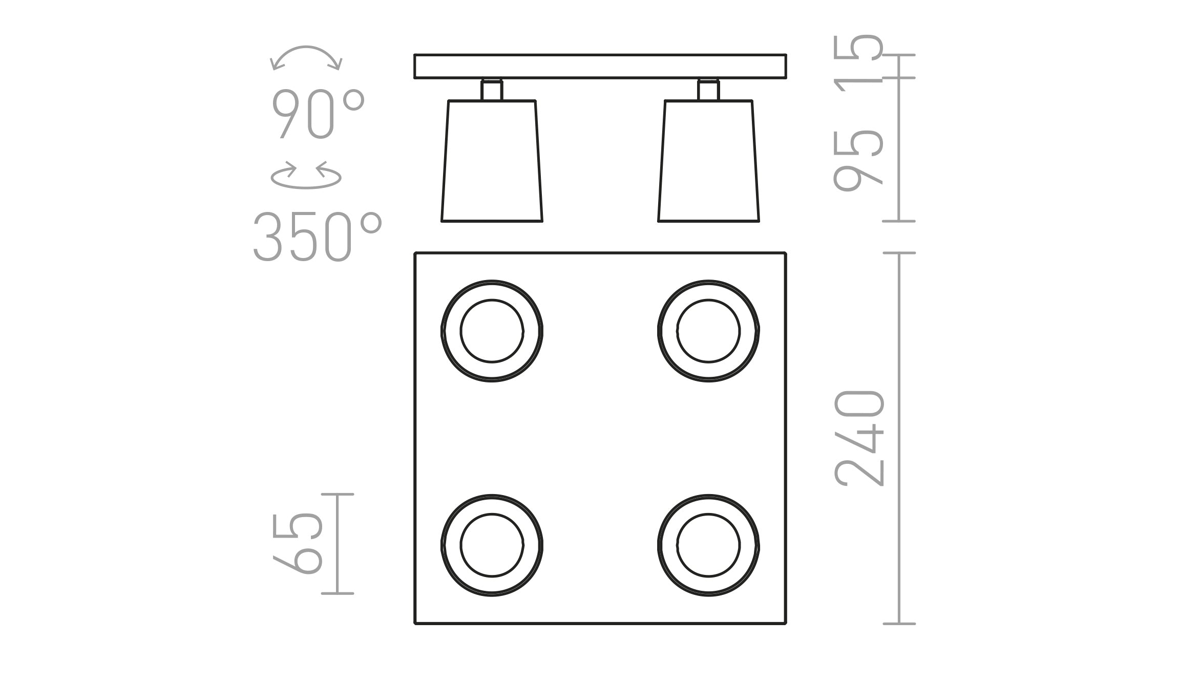 KENNY IV tak lampa - Product sketch