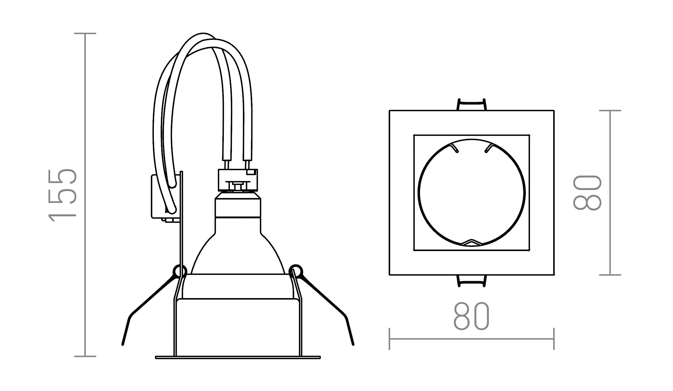 MERIKO GU10 fixă lampă - Product sketch