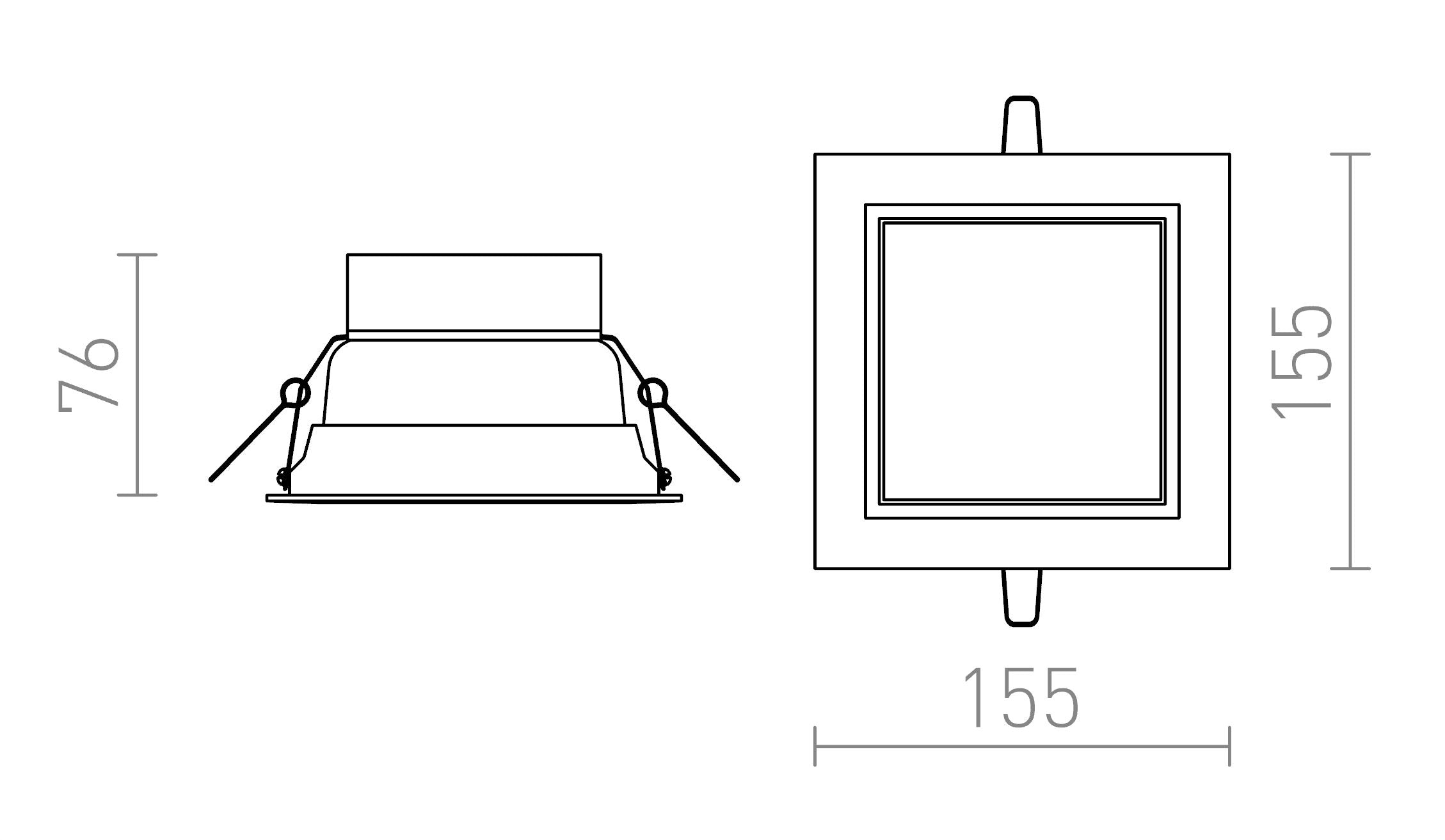 VIC 15 embutida lâmpada - Product sketch
