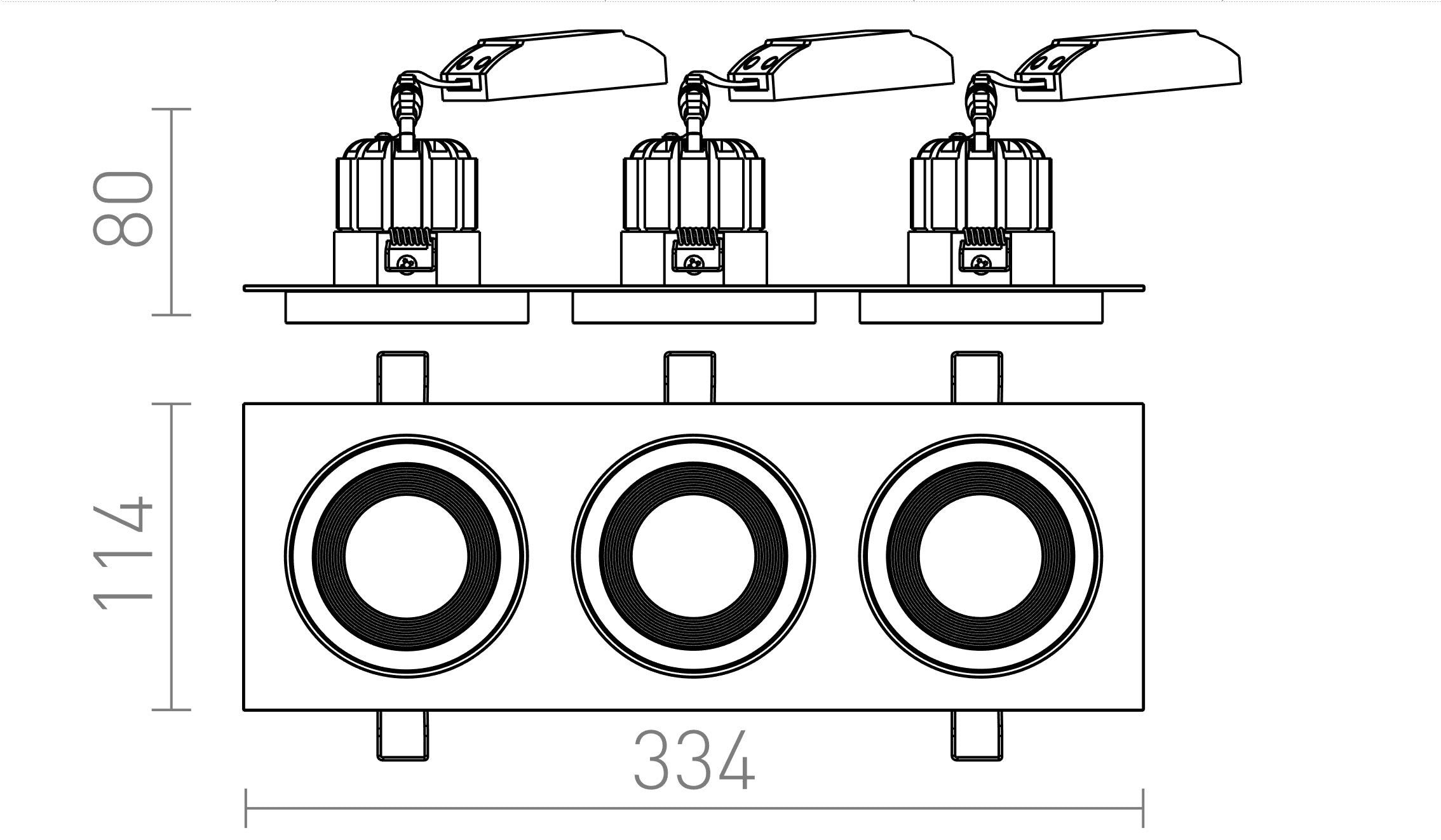 SHARM SQ III embutida lâmpada - Product sketch