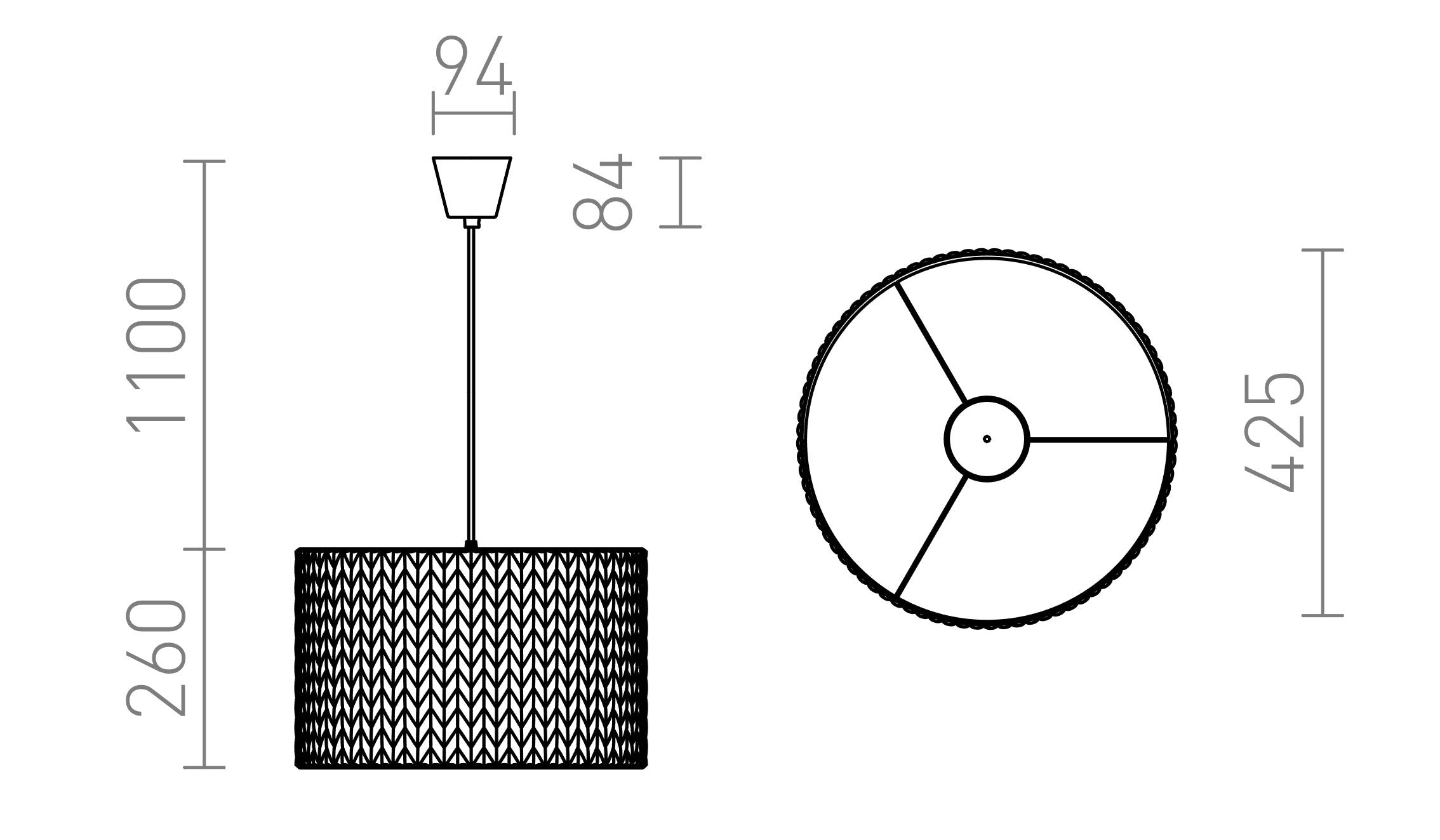AINO 40 suspenso lâmpada - Product sketch