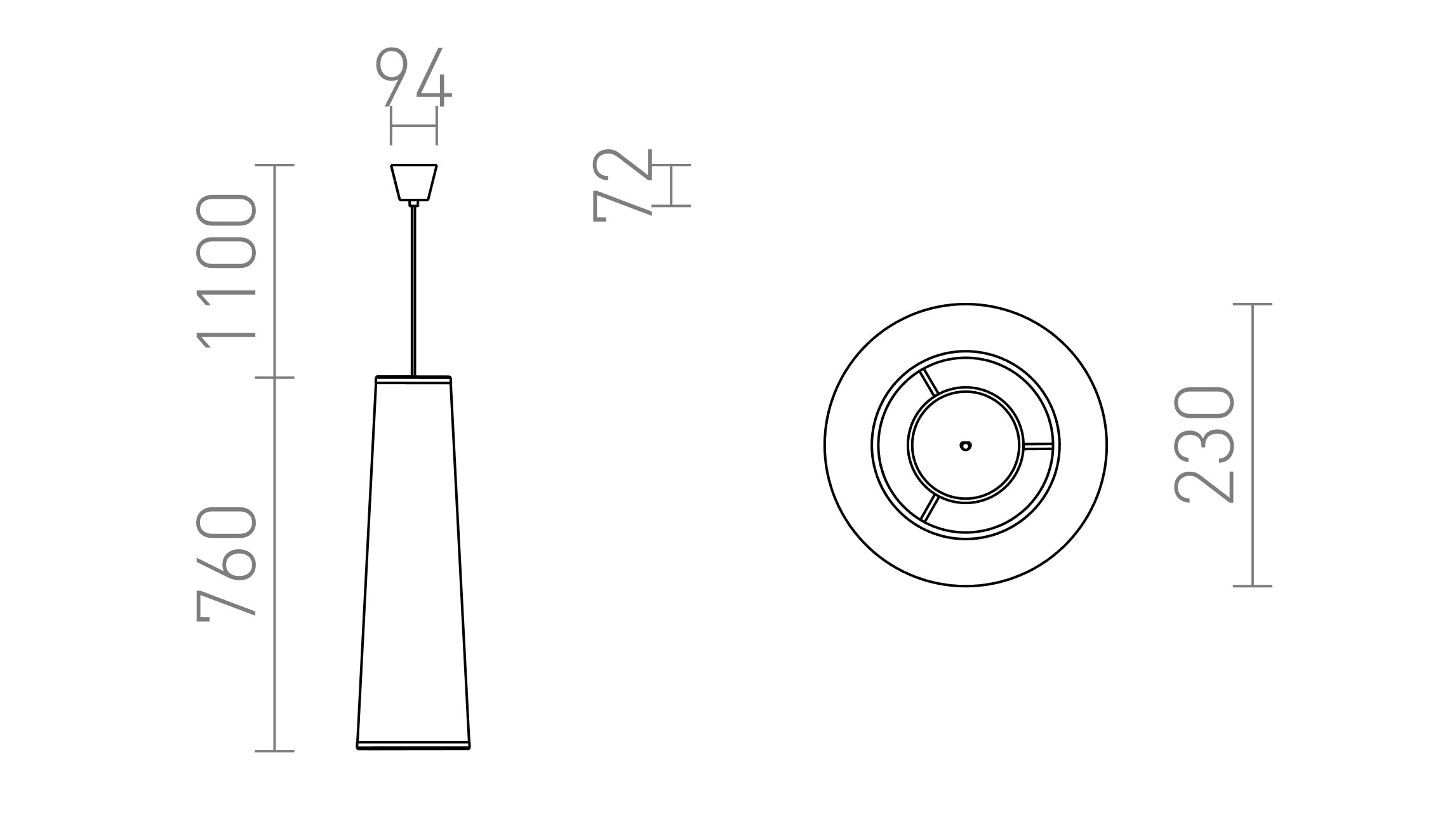 ESME 76 suspendat lampă - Product sketch
