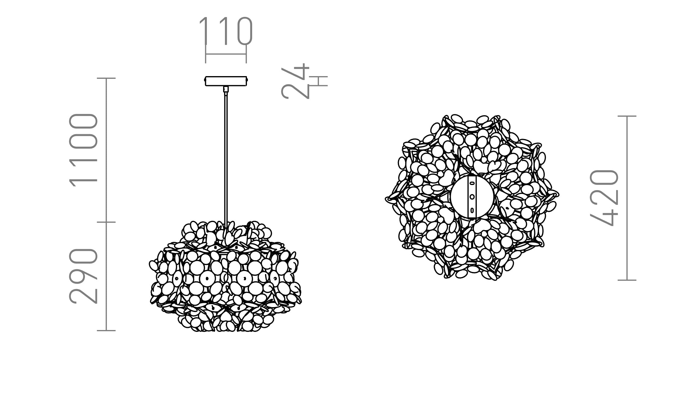 CONFETTI κρεμαστό λαμπτήρας - Product sketch