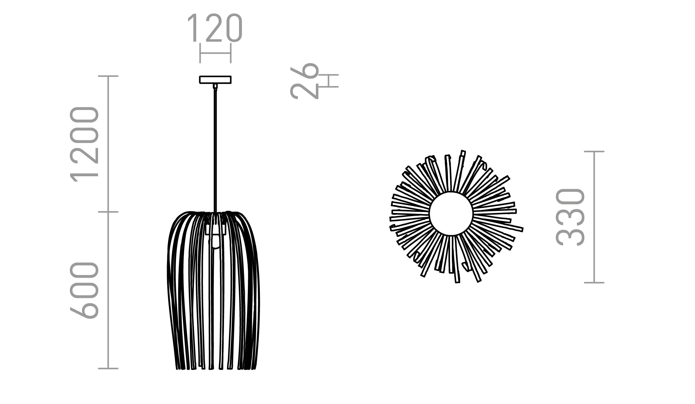 ZALA suspendat lampă - Product sketch