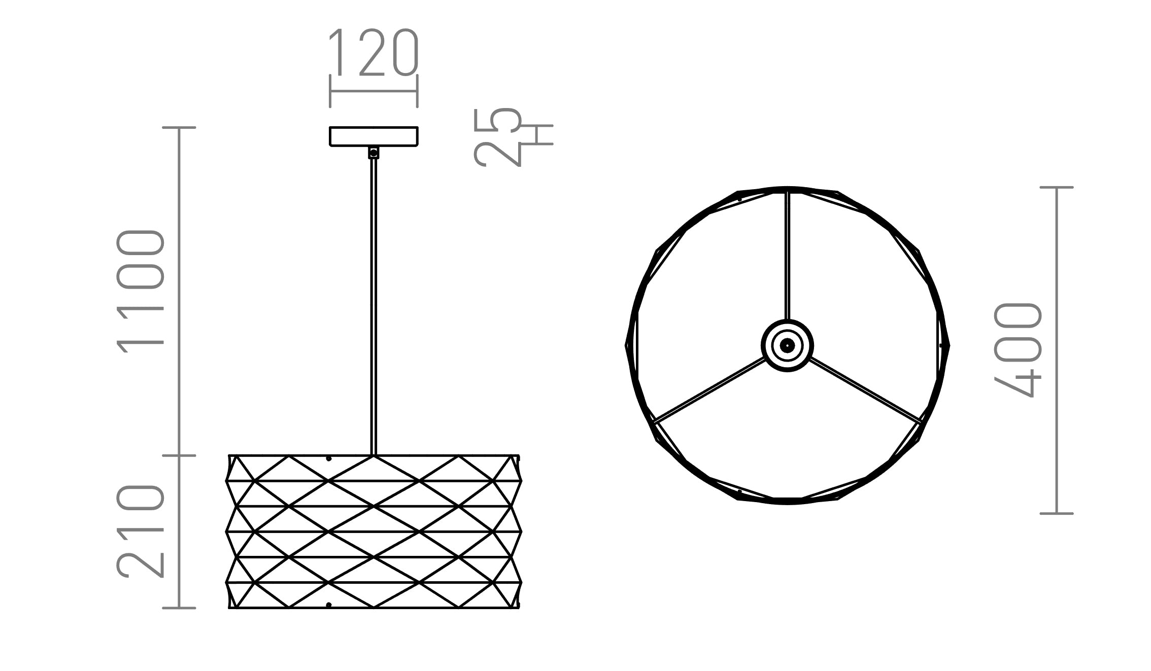 EZRA 40 suspenso lâmpada - Product sketch