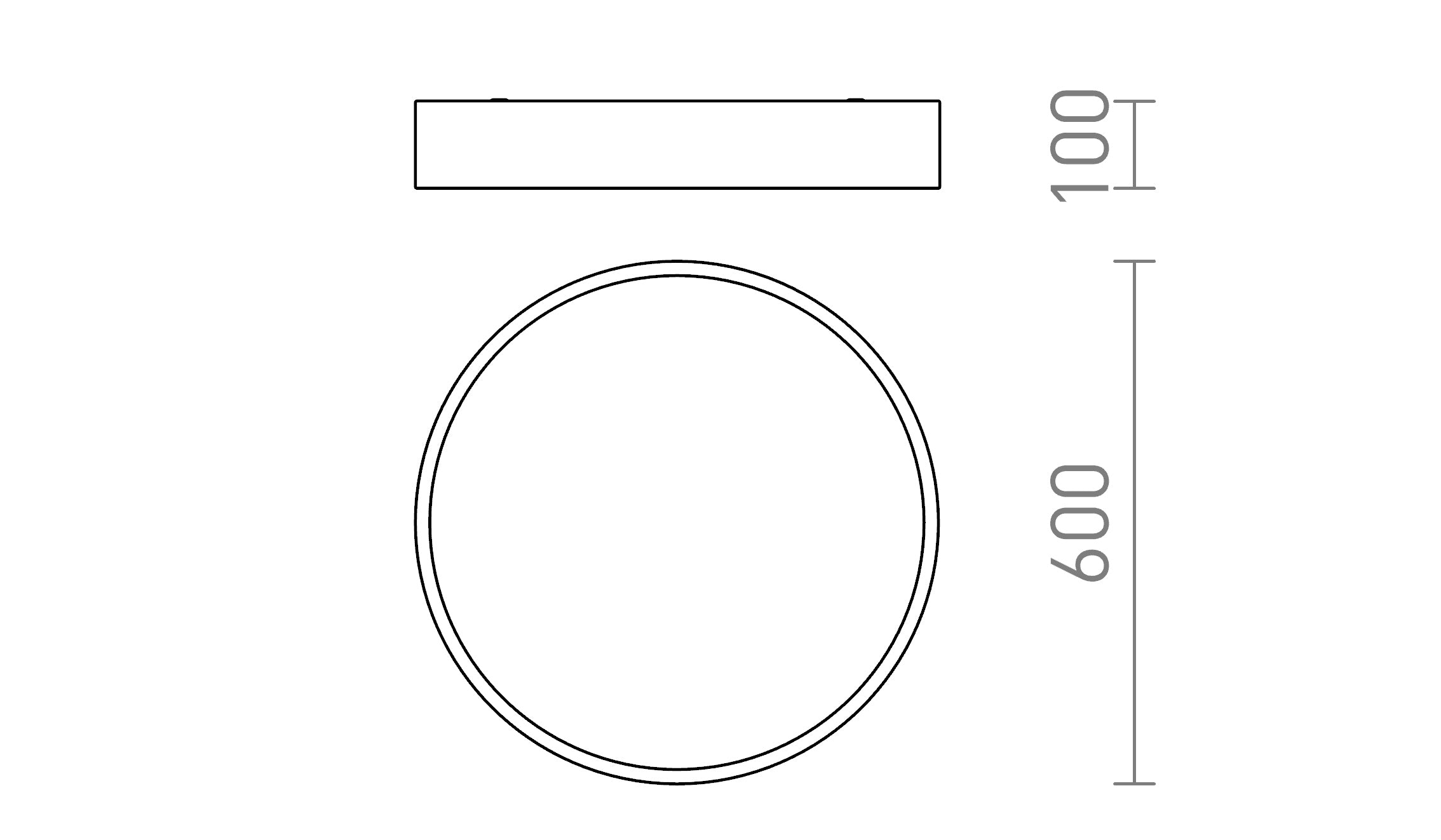 MEZZO 60 DIMM sufitowa lampa - Product sketch