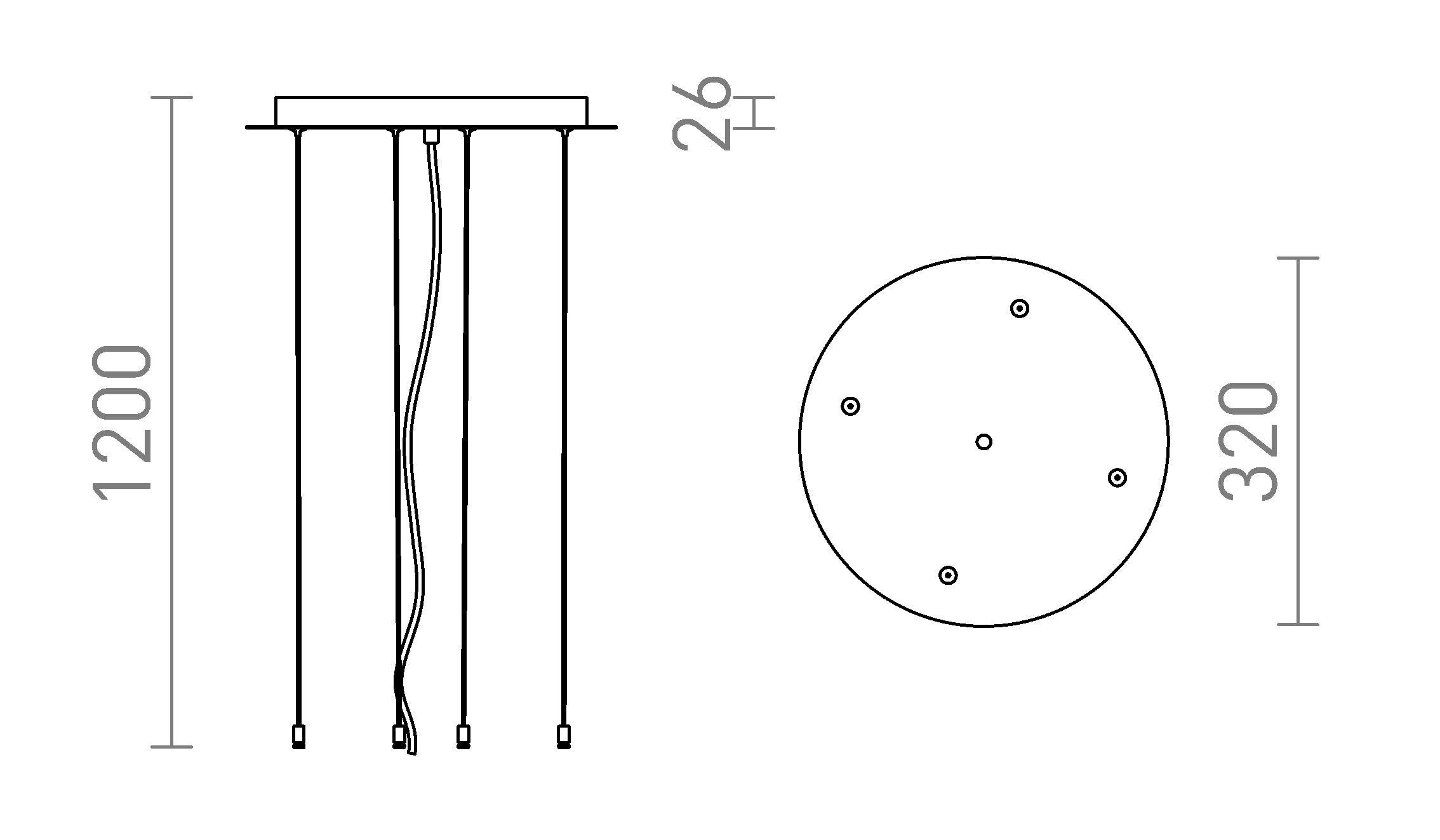MEZZO 80 suspension kit lamp - Product sketch
