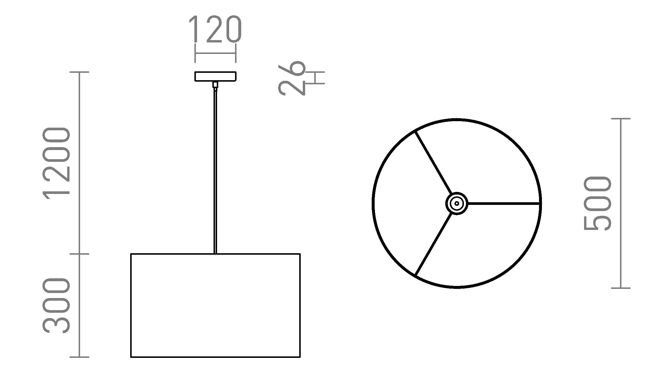 FANCY 50/30 pendant lamp - Product sketch