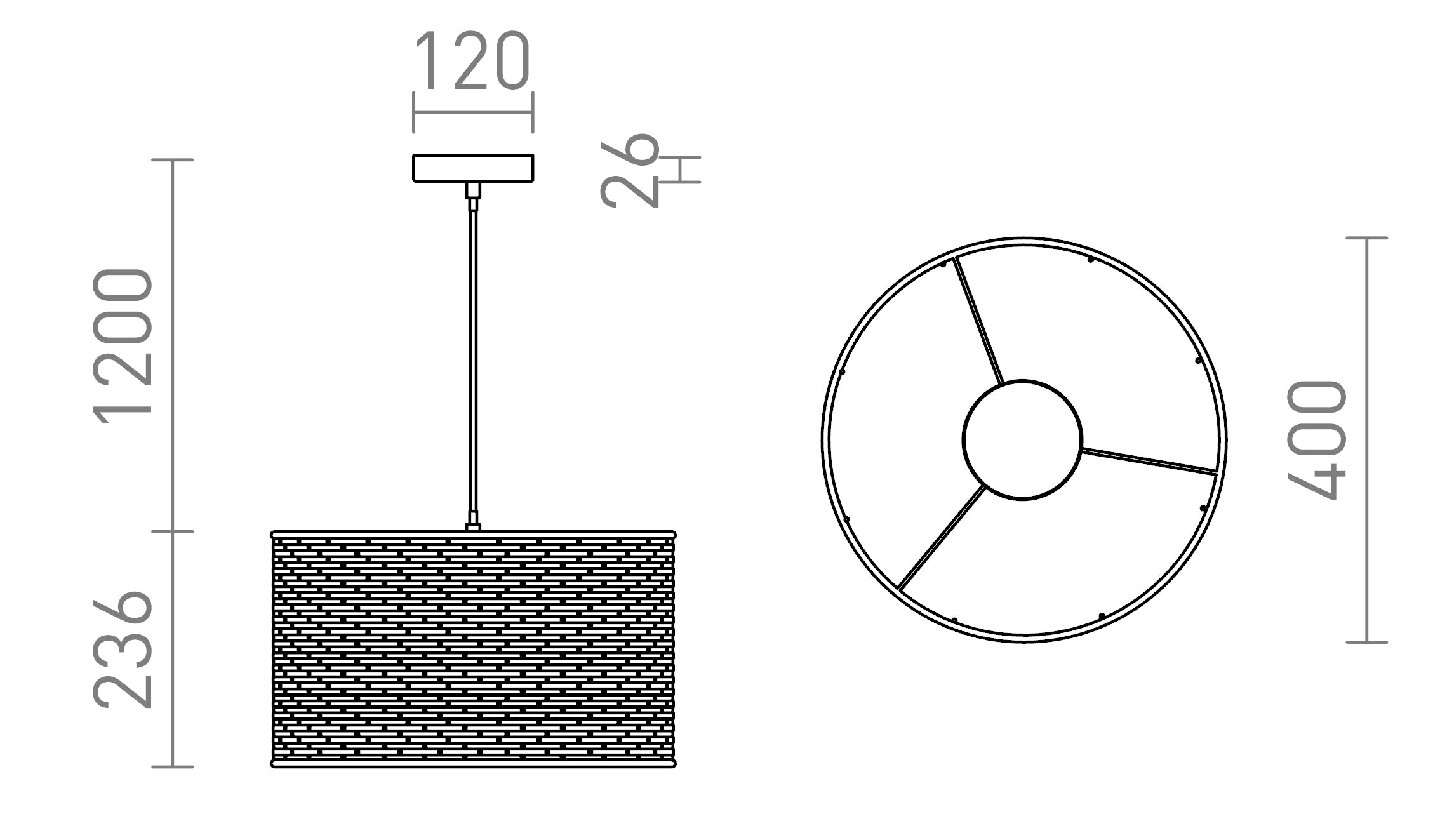 FIATLUX 41/24 suspendat lampă - Product sketch