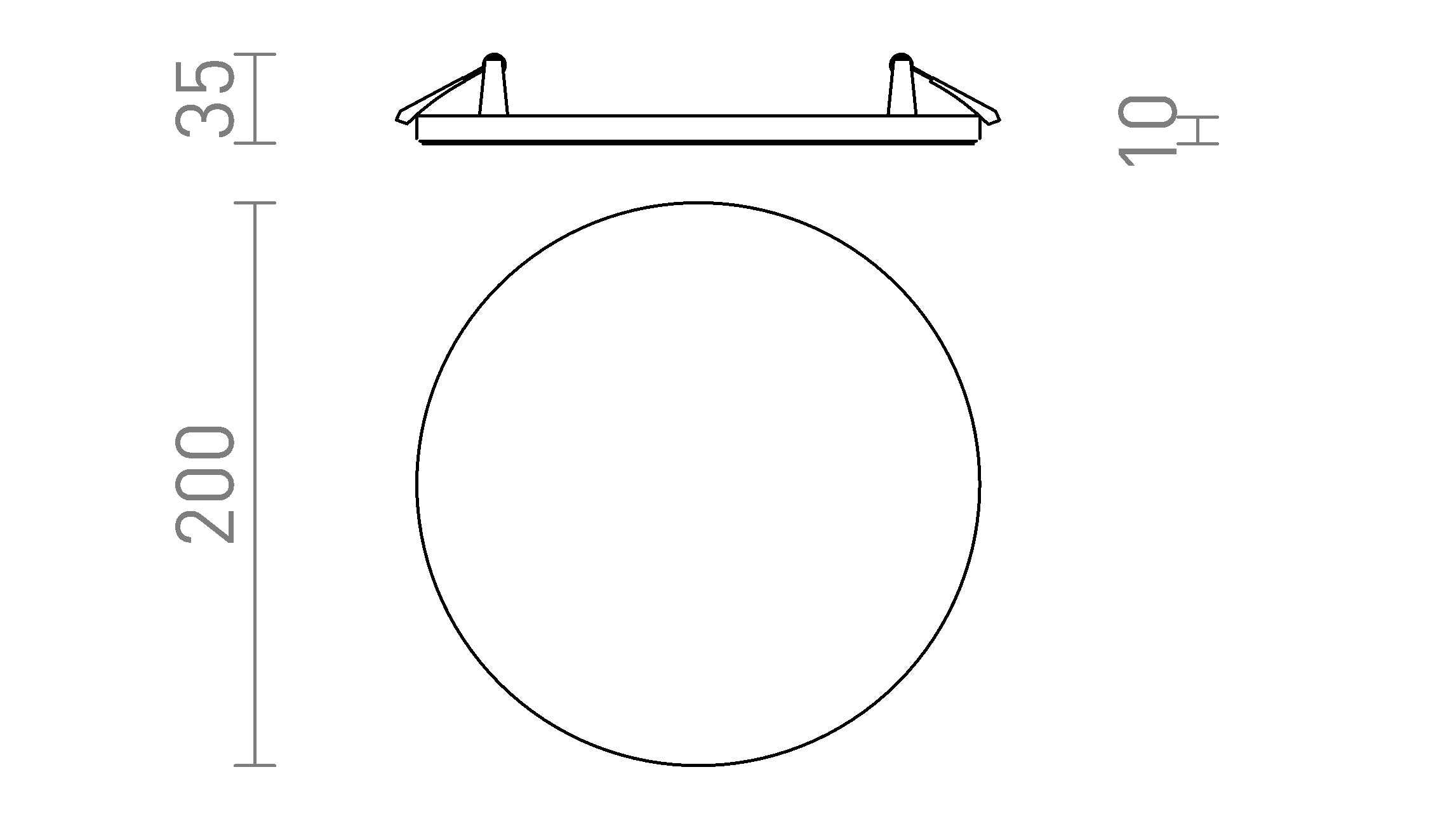 BJORK R 20 ugradbena lampa - Product sketch