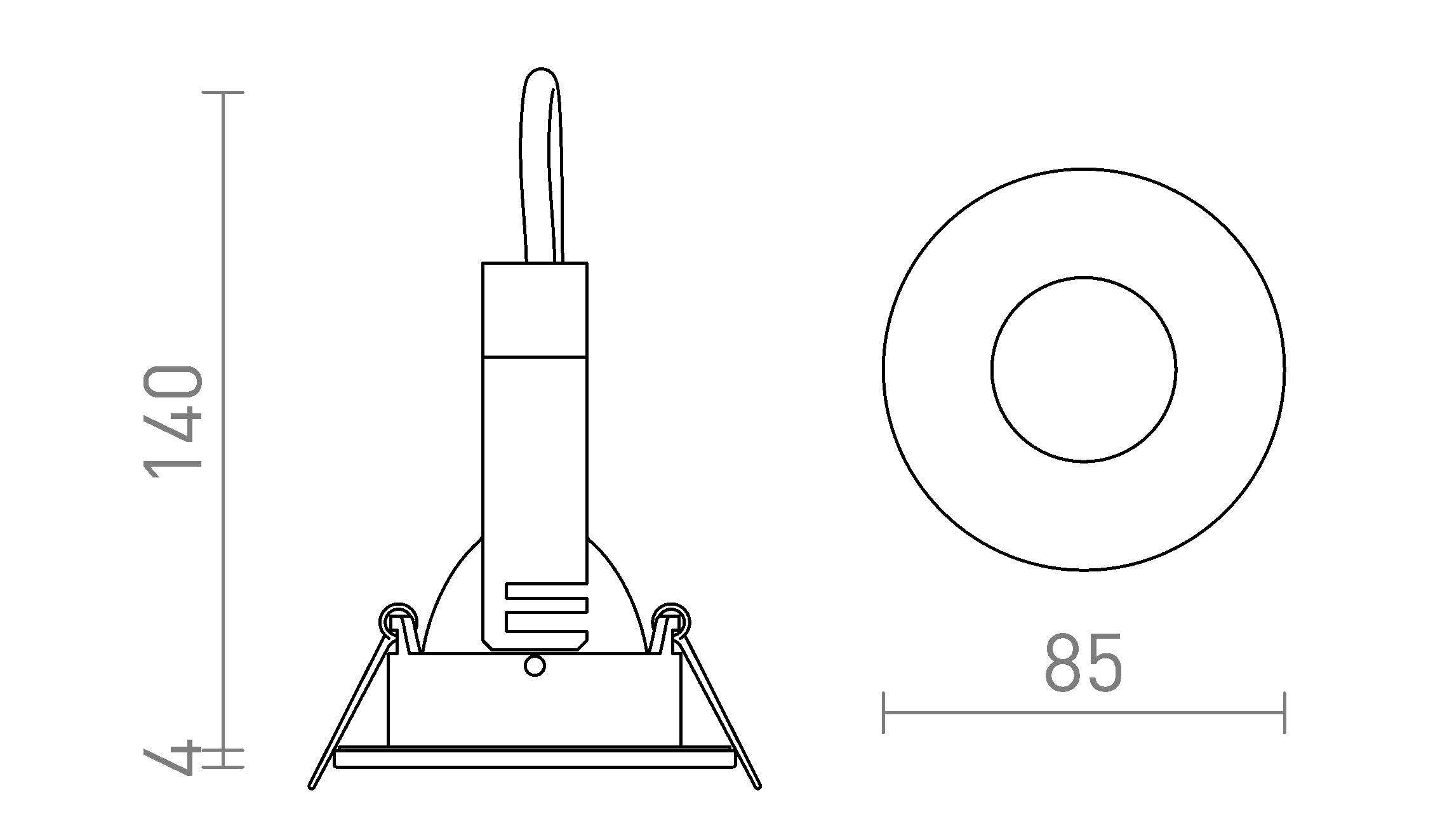ISLA infälld lampa - Product sketch