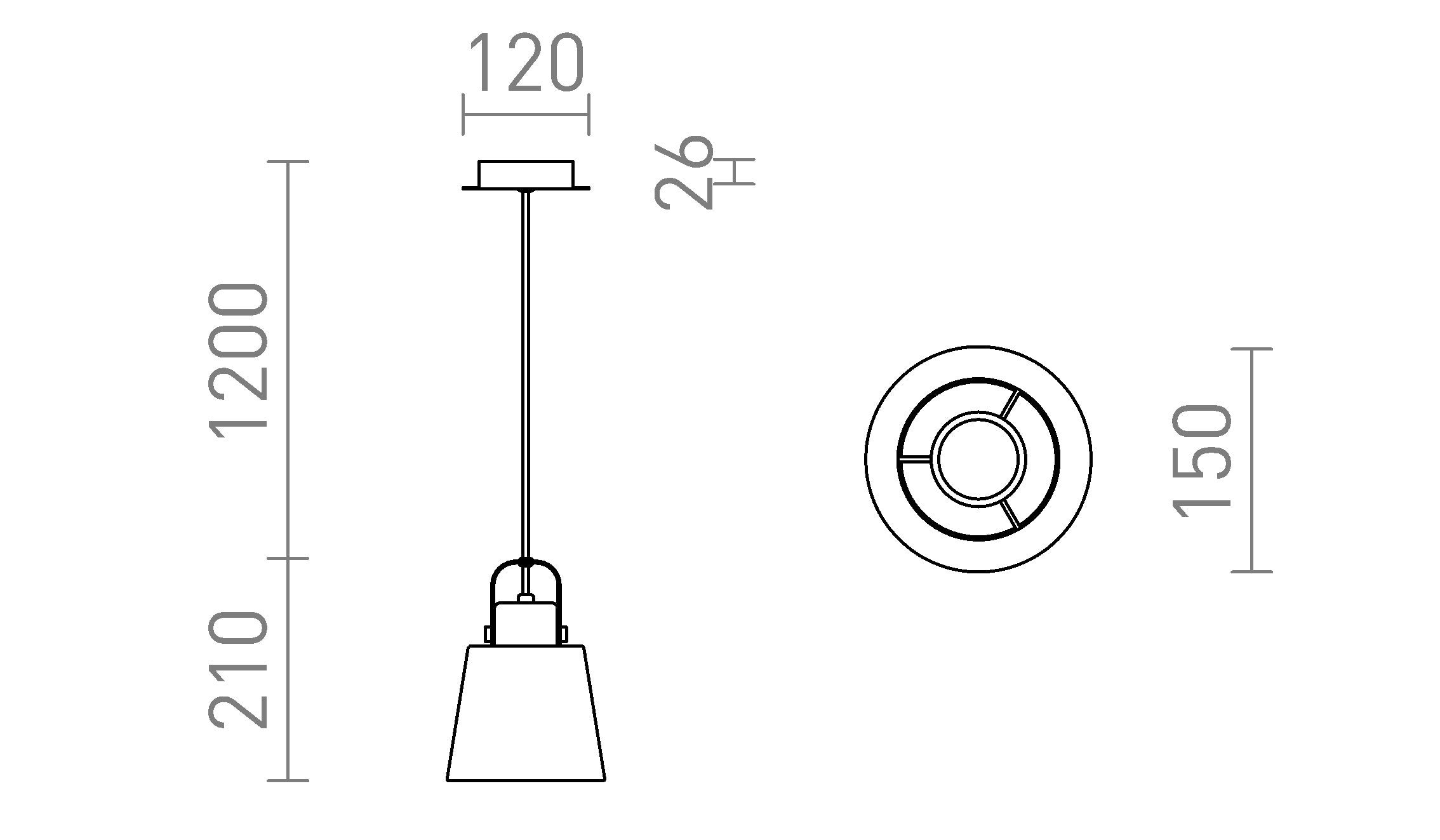CHOUPETTE závesná lampa - Product sketch