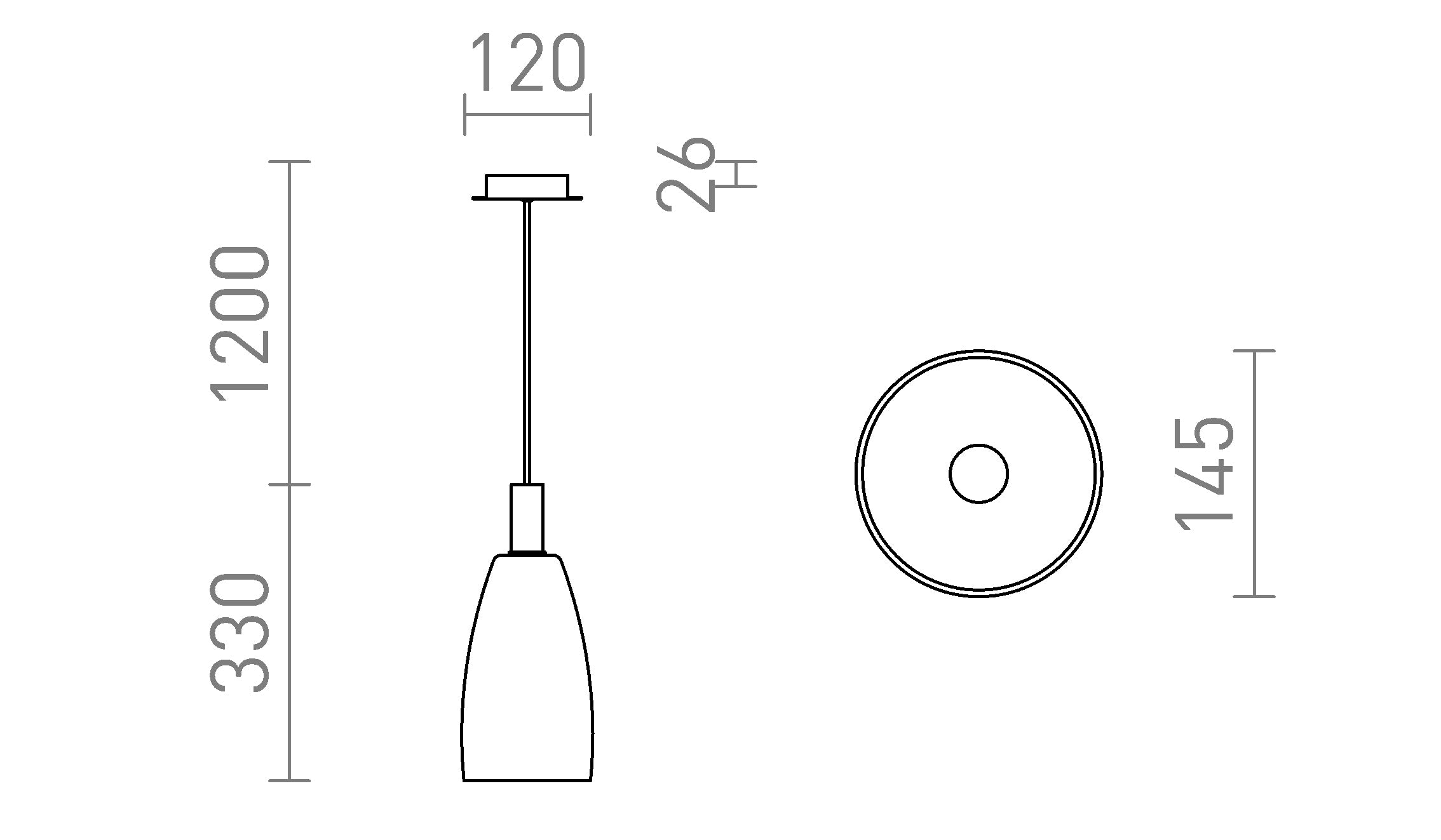 BELLINI L E14 suspension lampe - Product sketch
