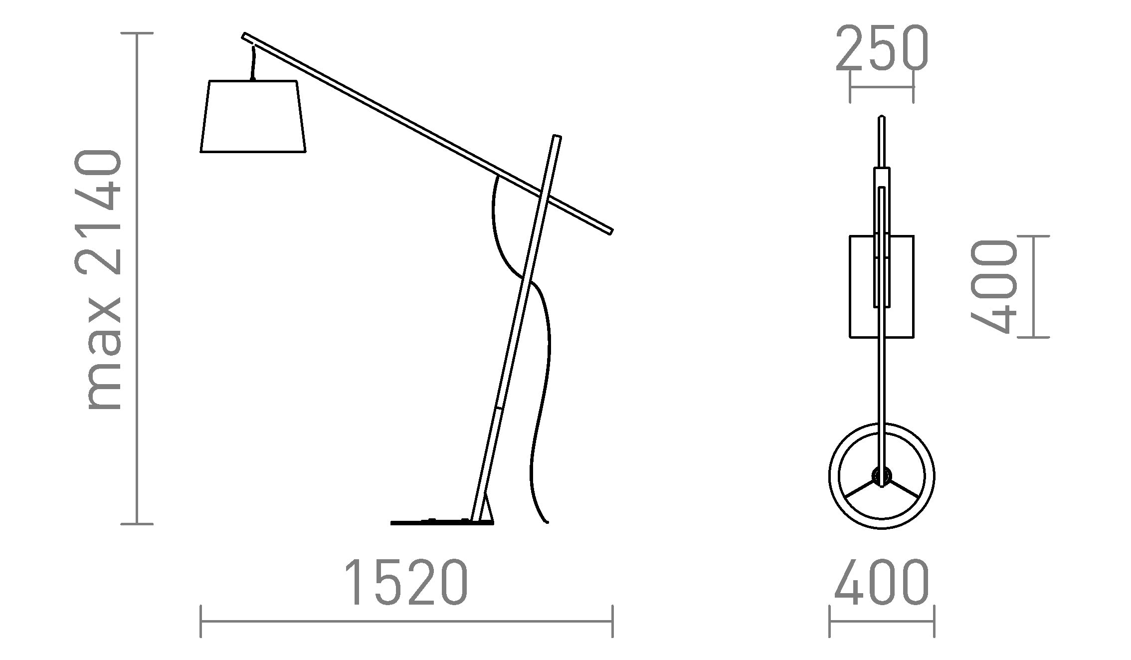 DANTE stojanová lampa - Product sketch