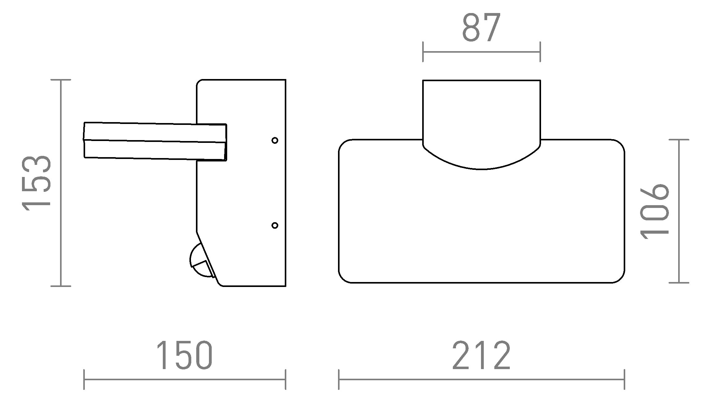 RINA PIR de perete lampă - Product sketch