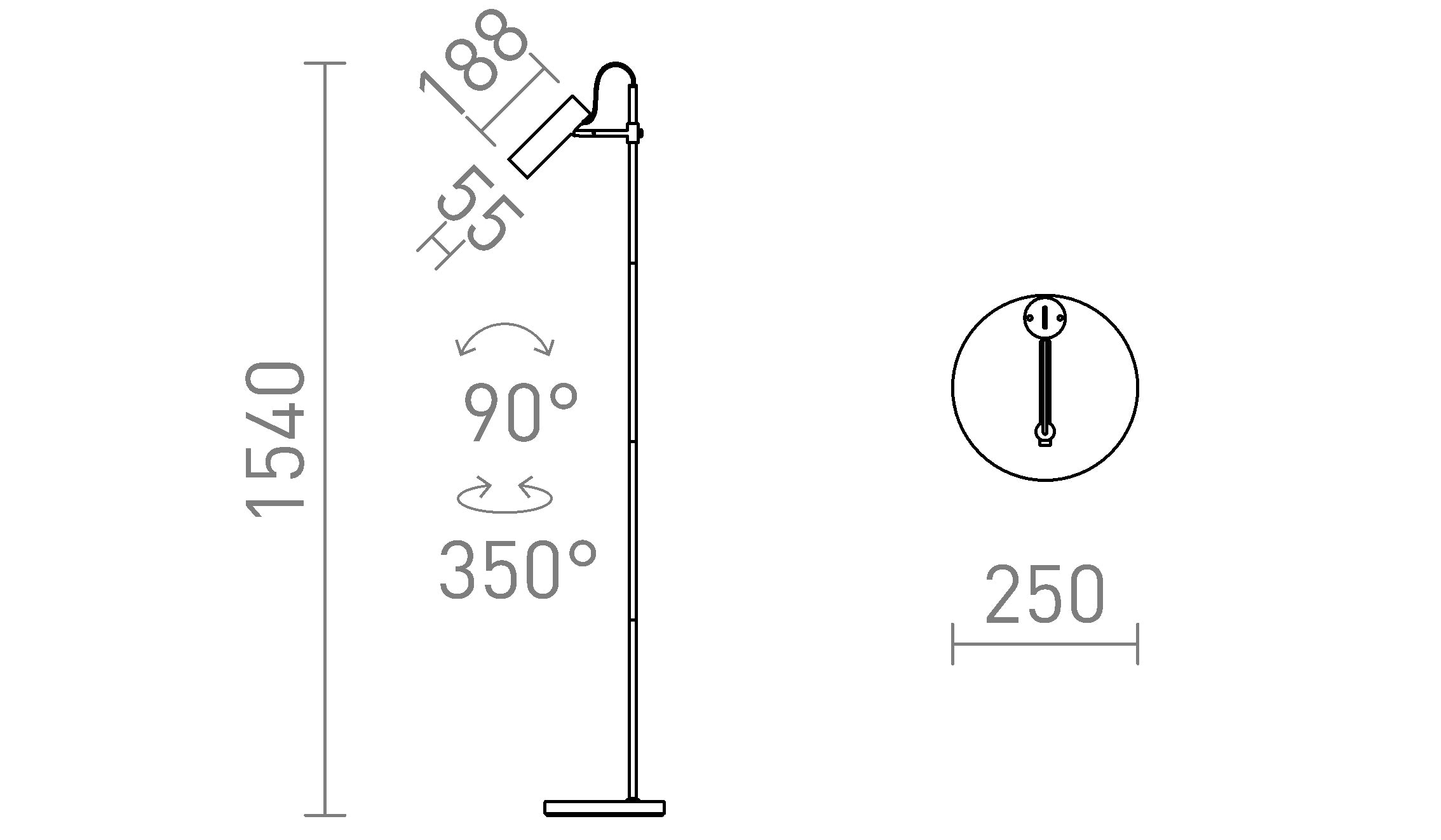 VARIA de podea lampă - Product sketch