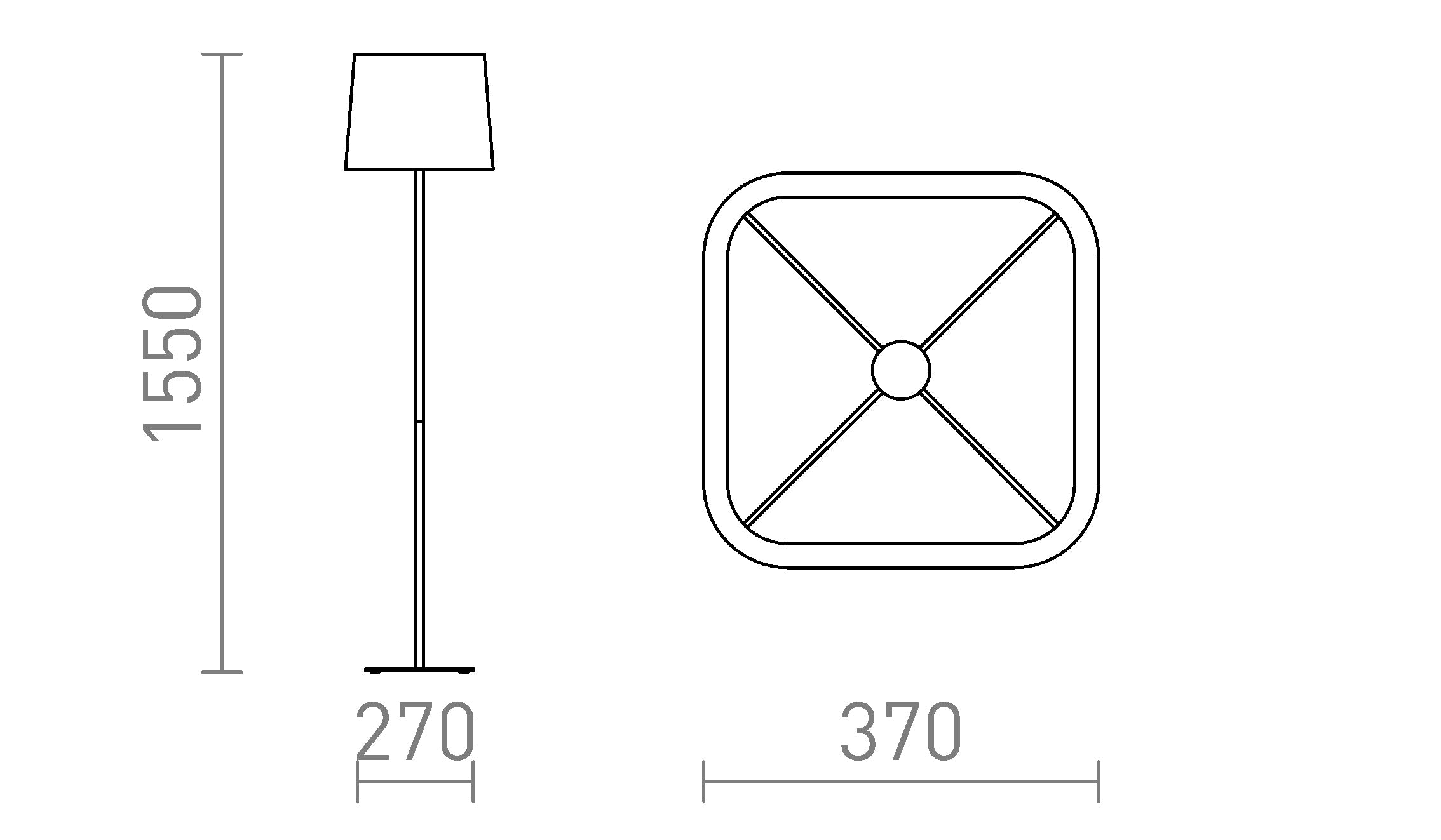 PERTH stojanová lampa - Product sketch