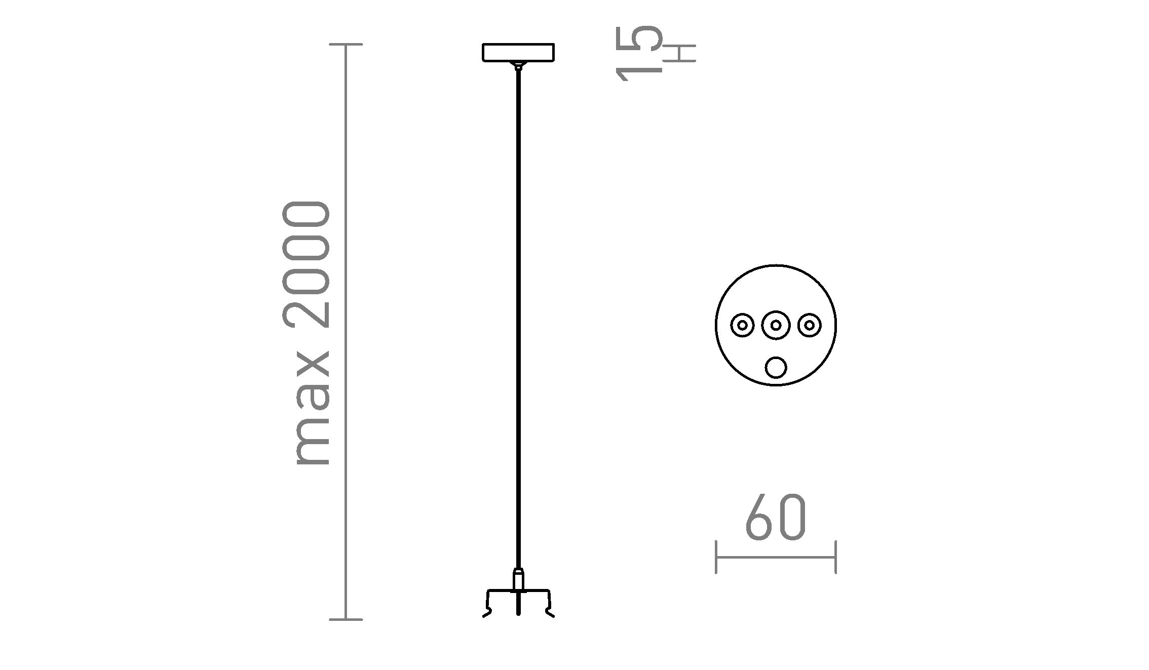 TRIDENT PRO závesná súprava 2 ks - Product sketch