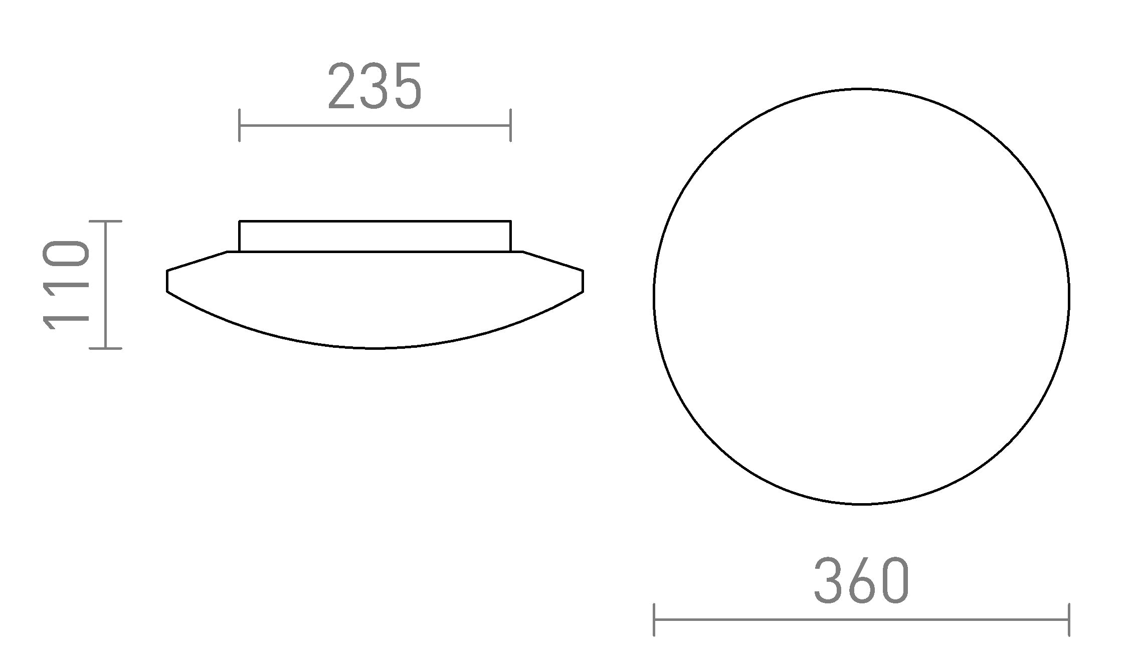 SARA LED 36 katto lamppu - Product sketch