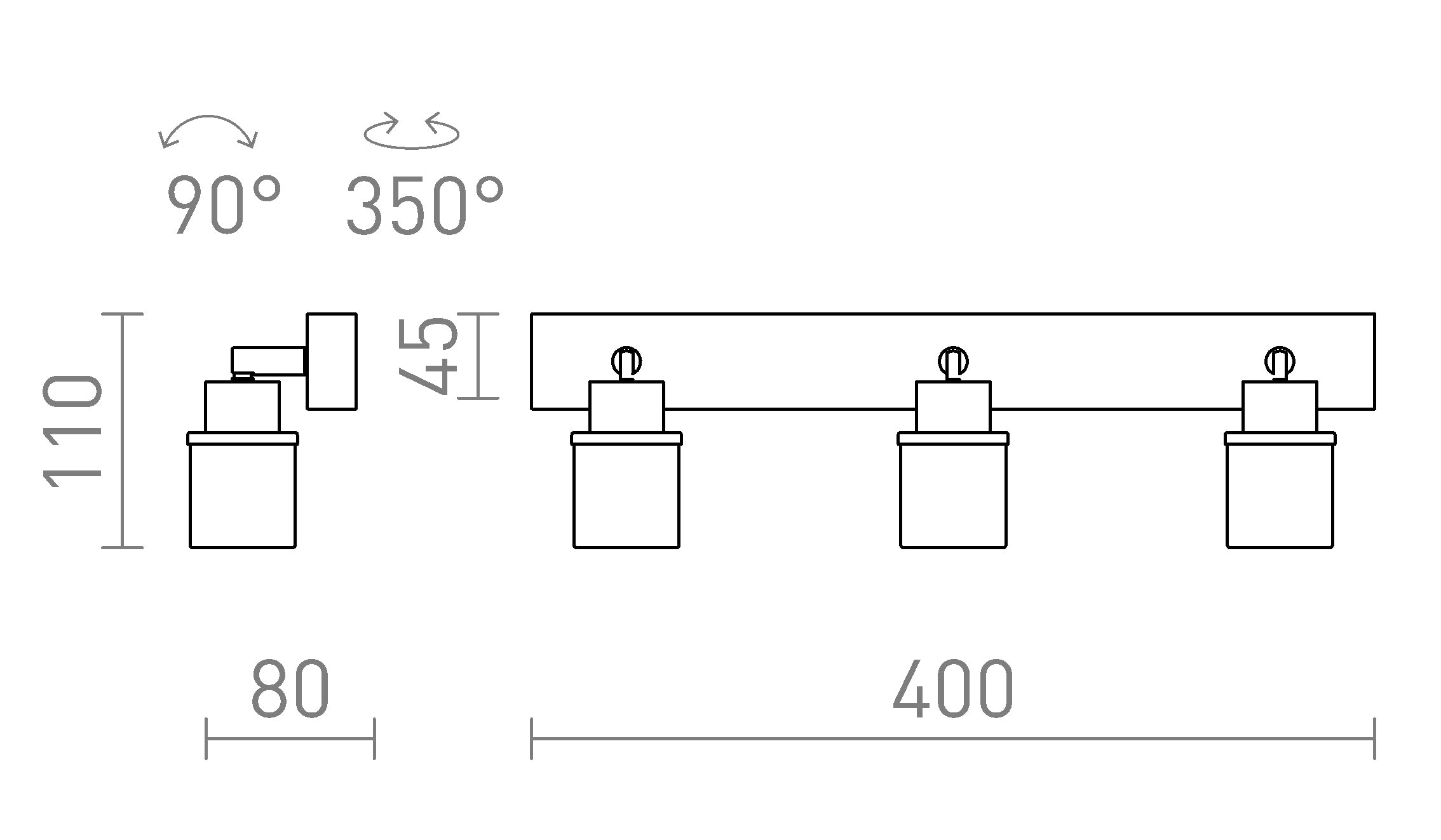 LINN III opbouwlamp lamp - Product sketch