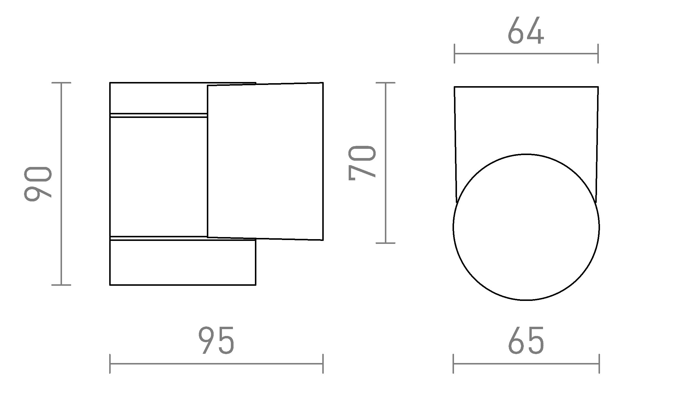 MIZZI NEW I seinä lamppu - Product sketch