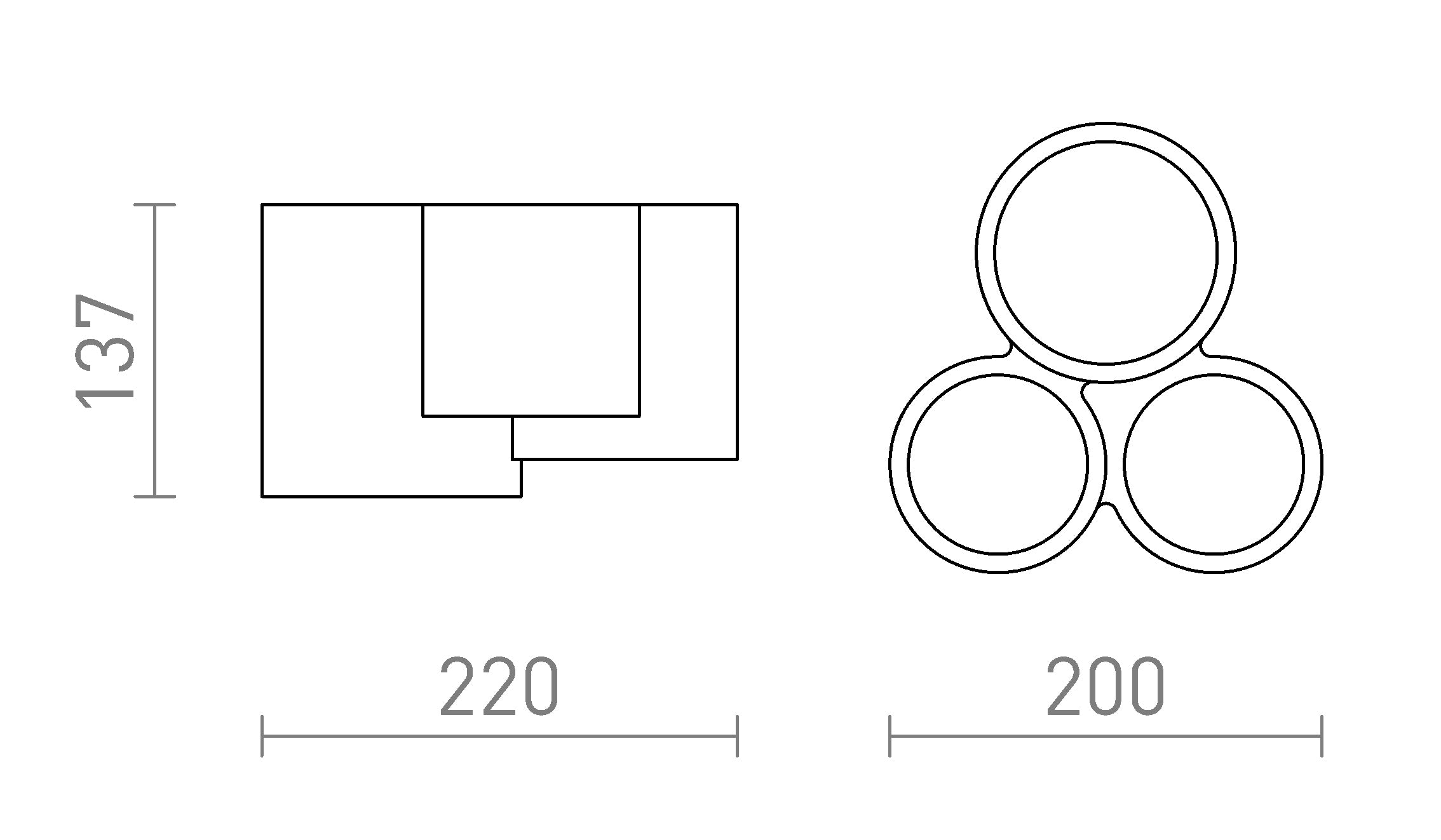 GINA III de tavan lampă - Product sketch