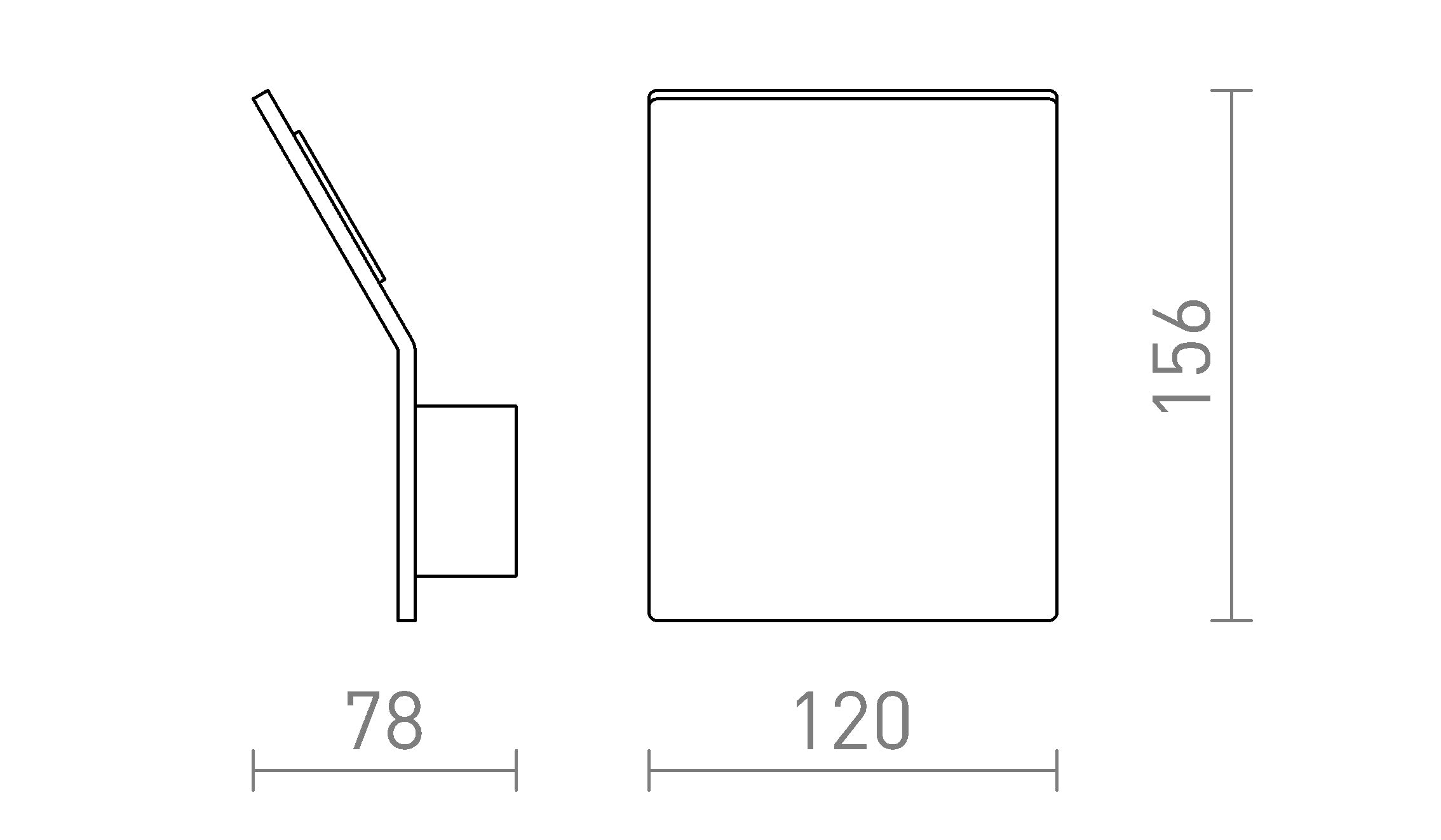 BRUXEL 12 vägg lampa - Product sketch