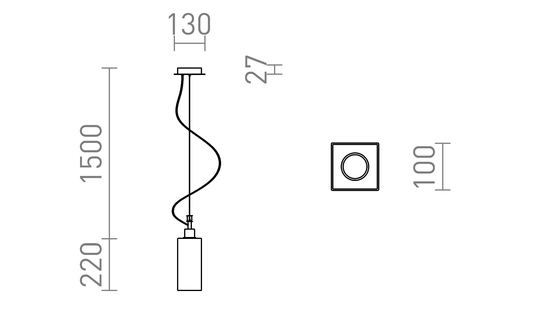 LIZ NEW viseča lampa - Product sketch