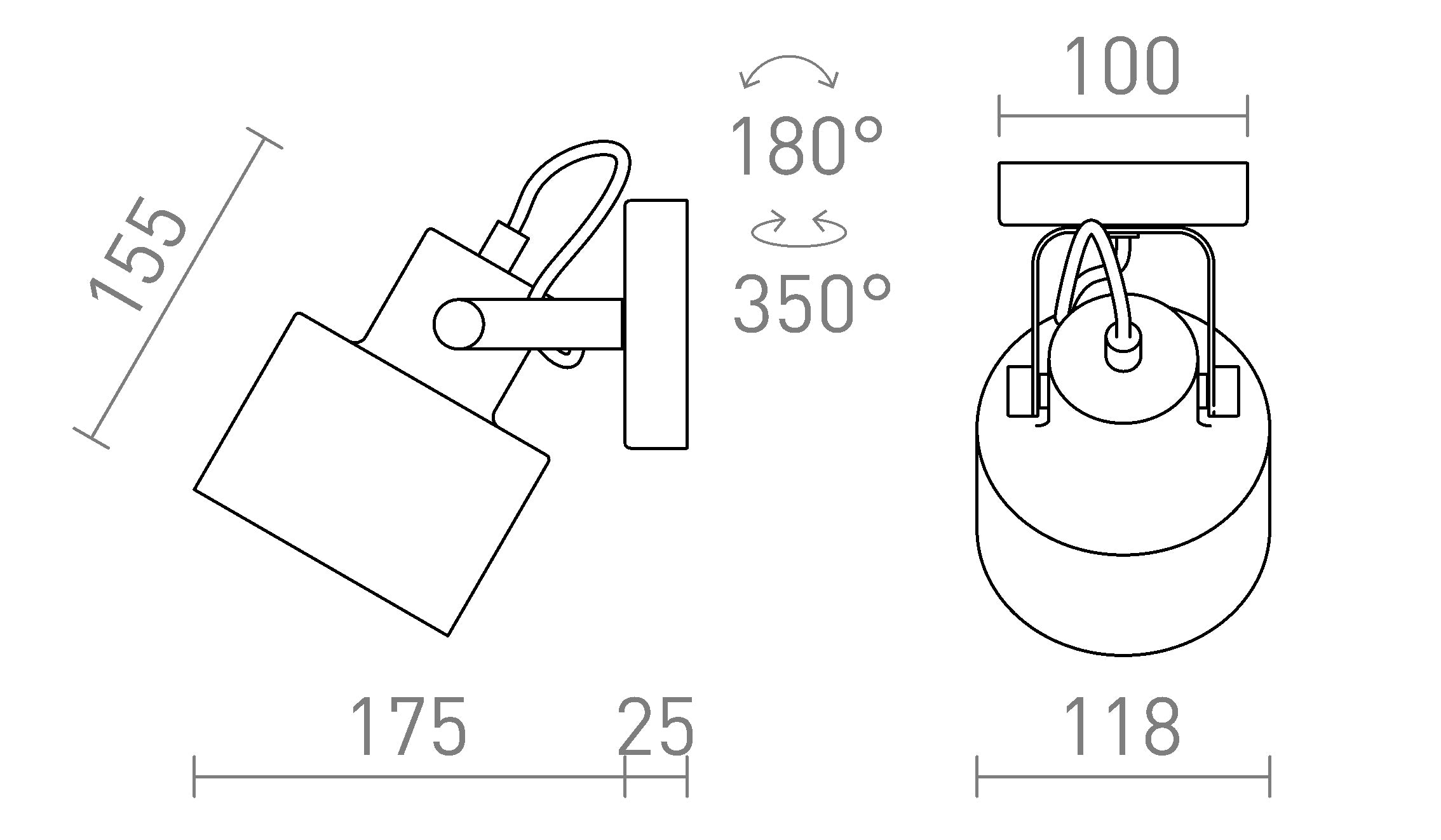 CELEIA pared o techo lámpara - Product sketch