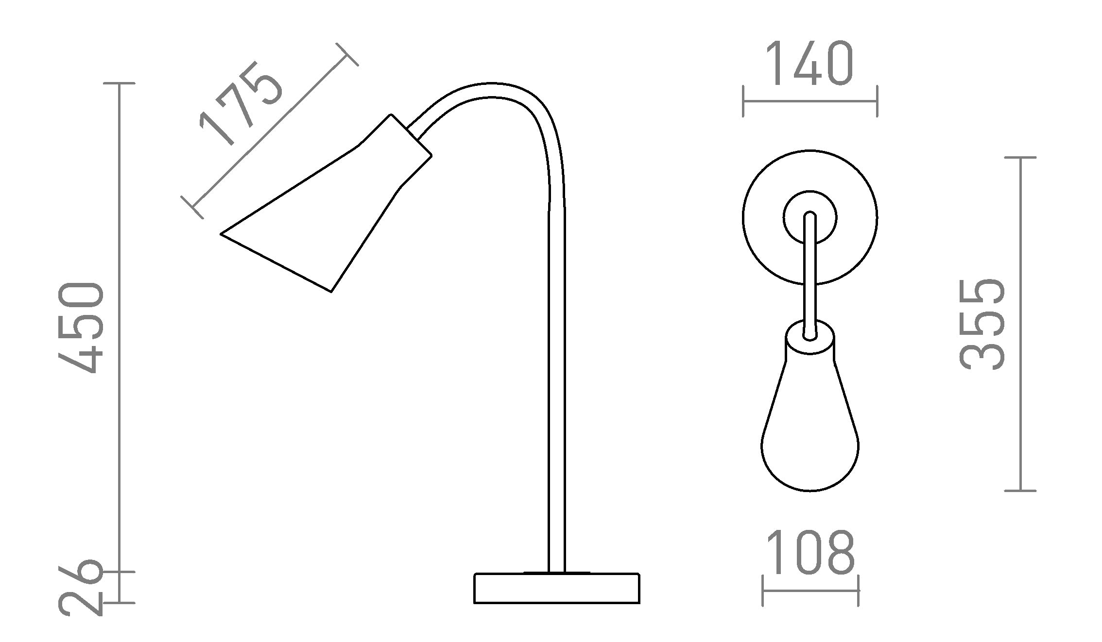 ANIKA stolná lampa - Product sketch