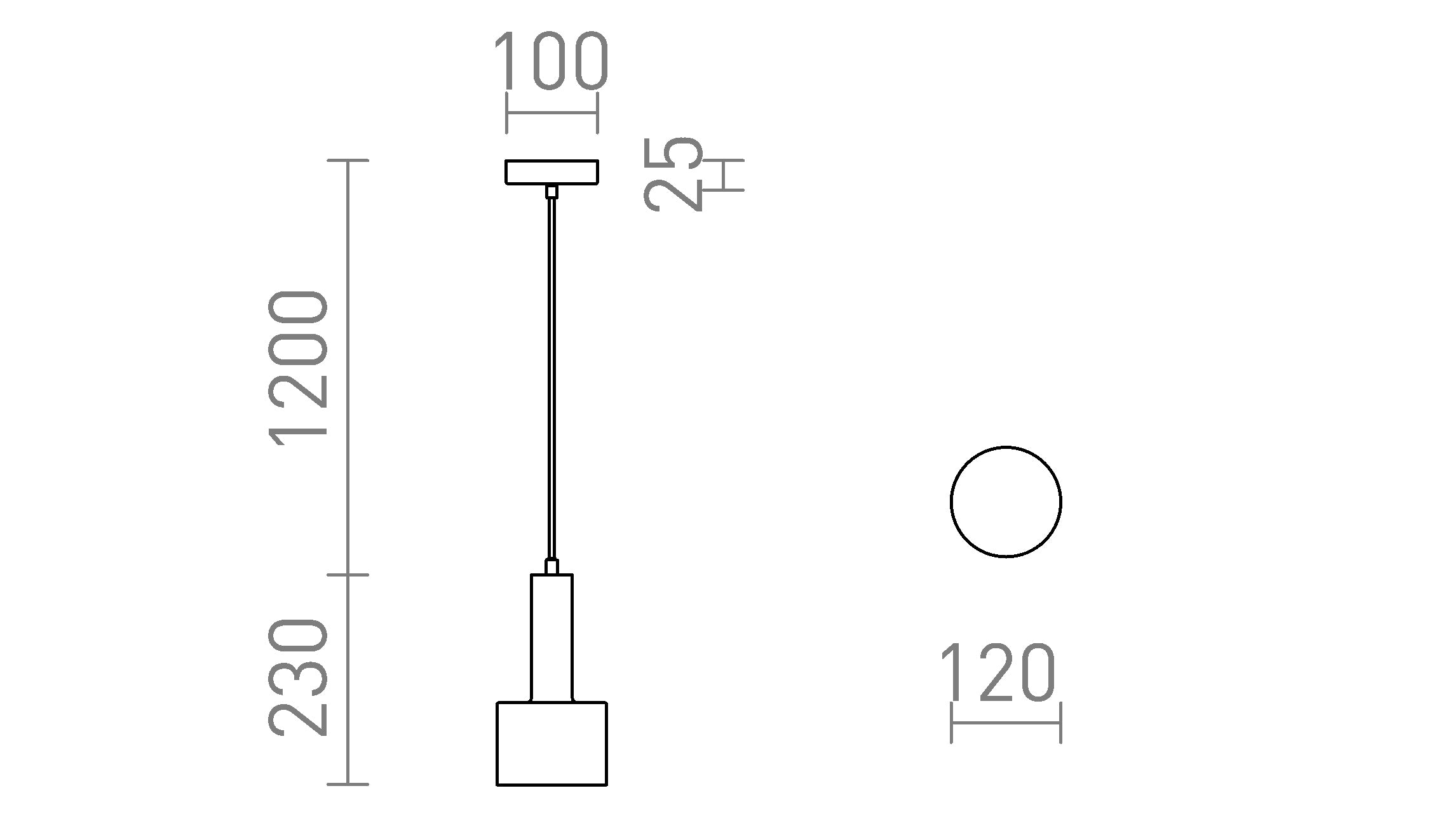 GIULIA 12 suspendat lampă - Product sketch