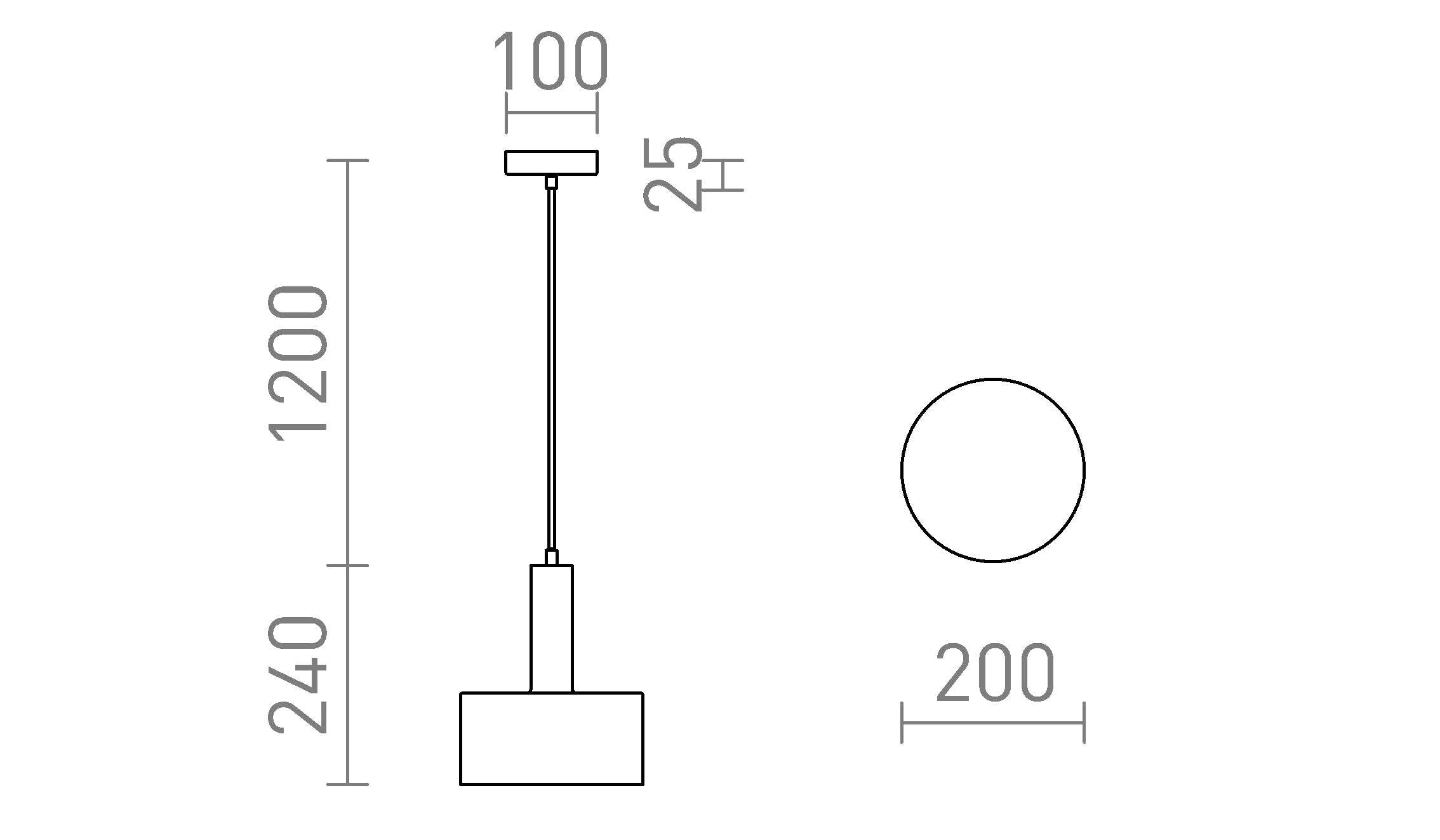 GIULIA 20 riippuvalaisin lamppu - Product sketch