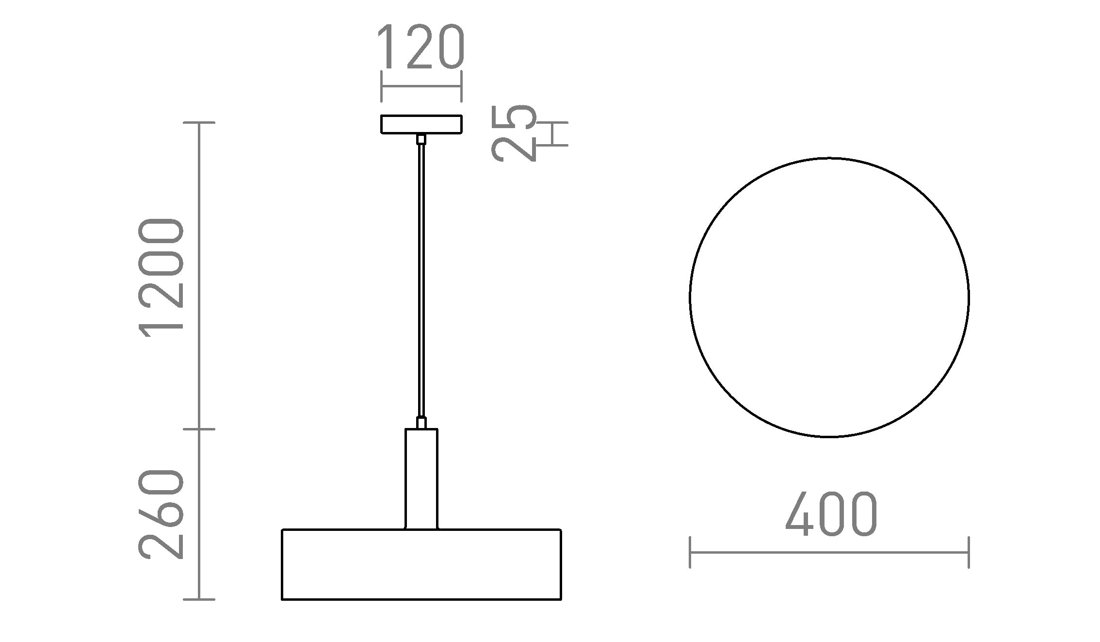 GIULIA 40 κρεμαστό λαμπτήρας - Product sketch