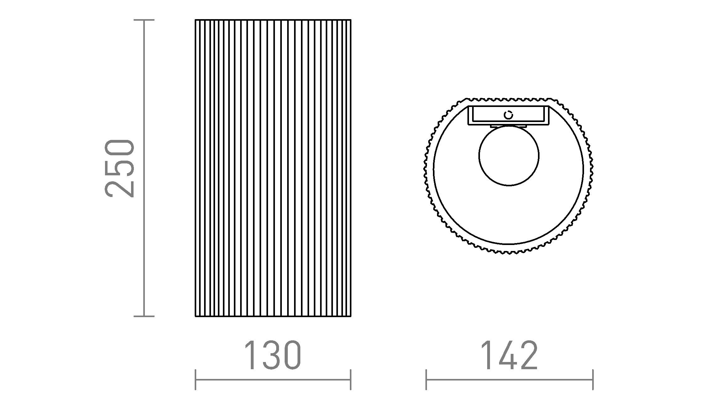 CALLUM RL2 250 wandlamp lamp - Product sketch