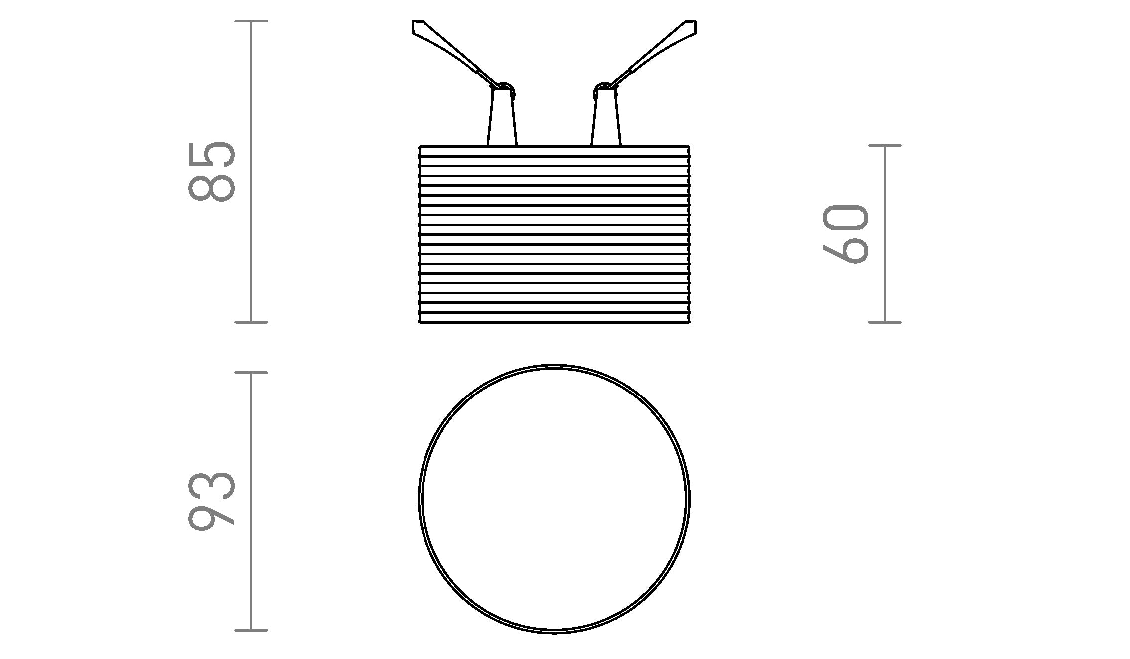 MARENGA RR3 60 vgradna lampa - Product sketch