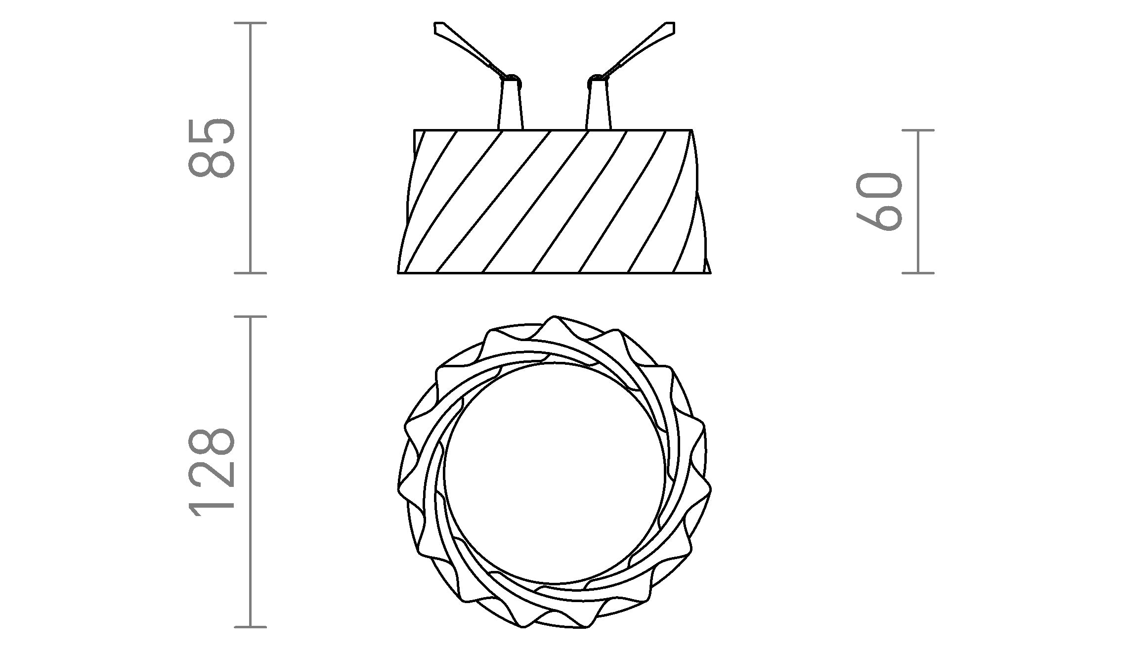 MARENGA RW2 60 zápustná lampa - Product sketch