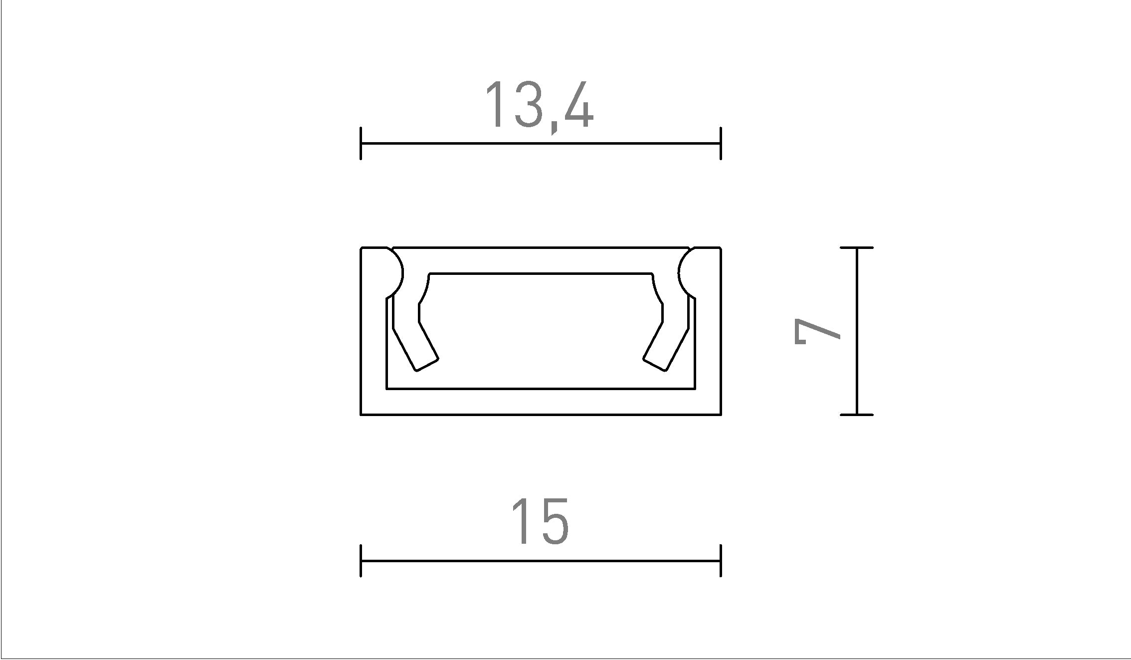 LED PROFILE G montat pe suprafață 1m - Product sketch