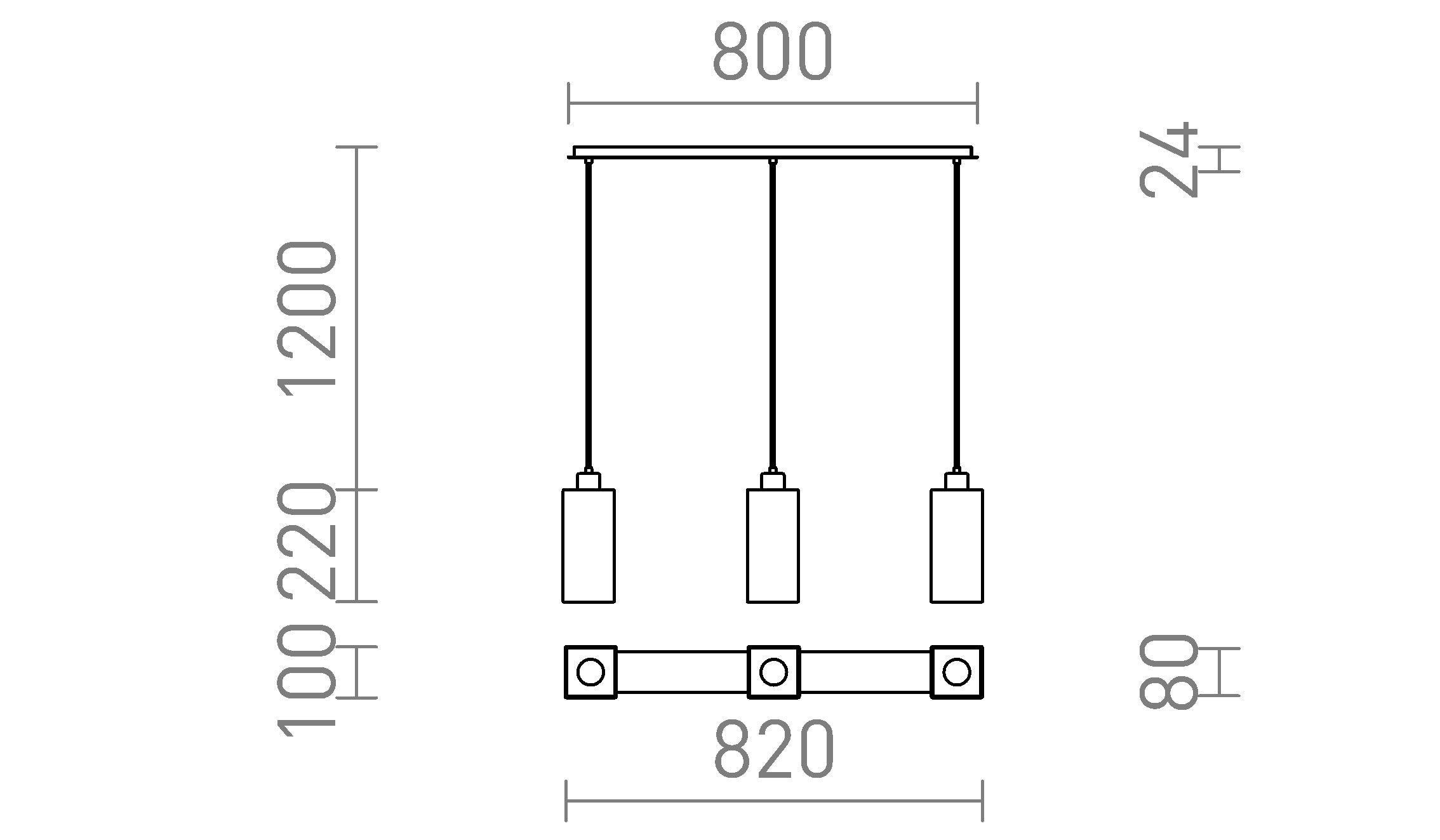 LIZ III 80 pendant lamp - Product sketch