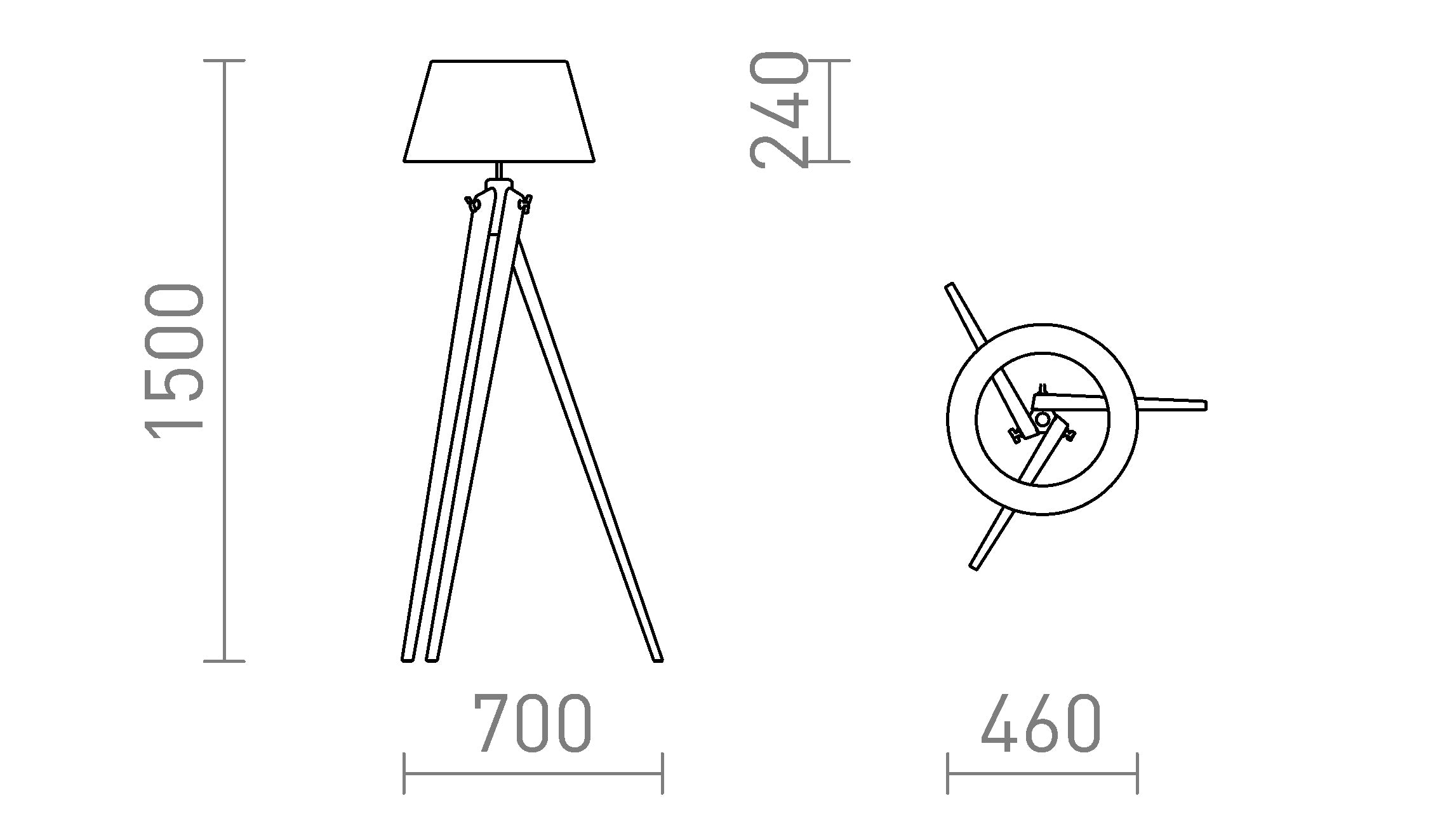 AMBITUS 46 podłogowa lampa - Product sketch