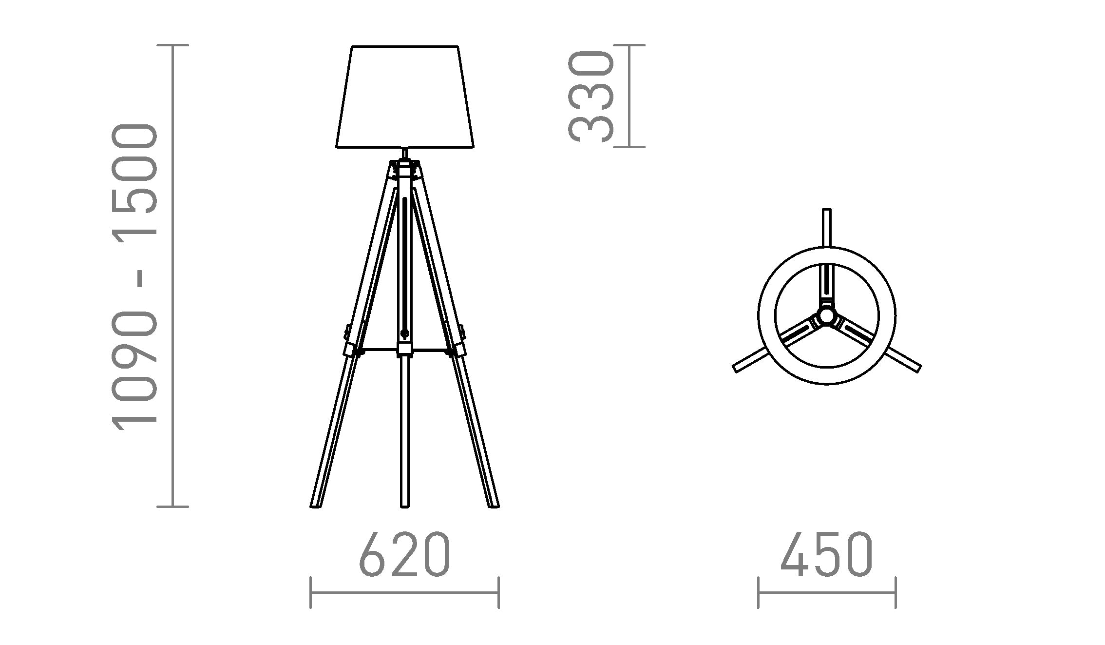 ALVIS/ILUSION de podea lampă - Product sketch