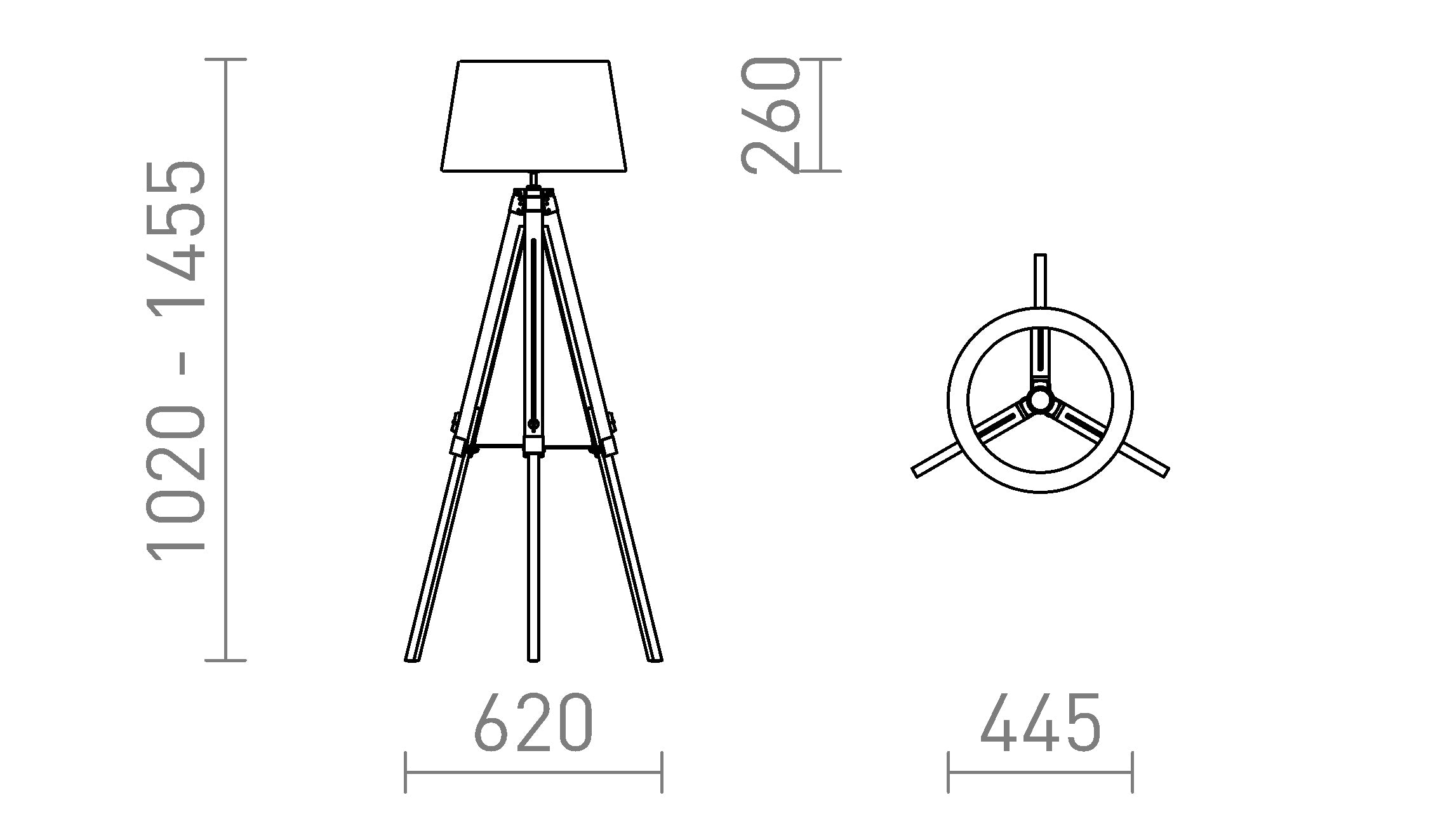 ALVIS/RIDICK de podea lampă - Product sketch