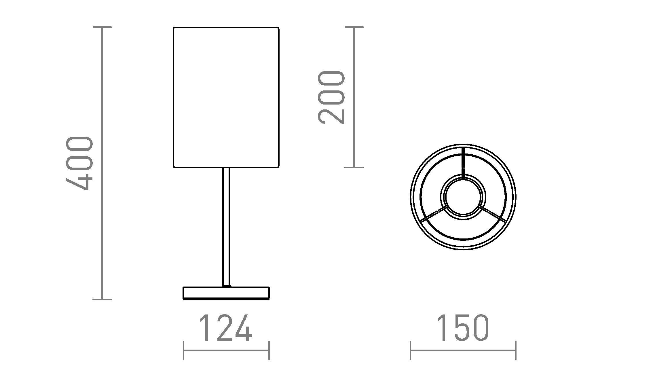 NYC/RON 15/20 namizna svetilka lampa - Product sketch
