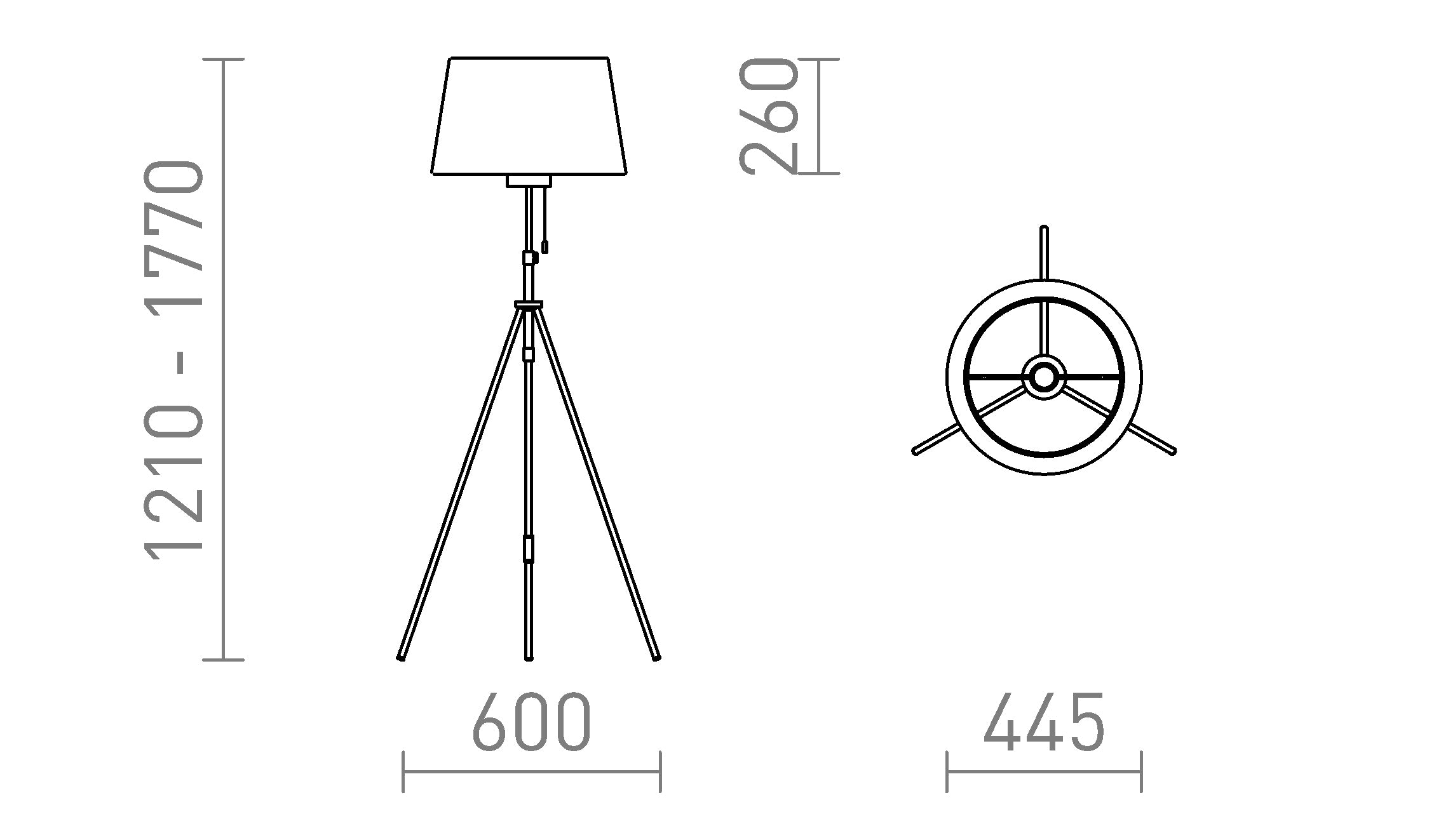 LUTON/RIDICK lattia lamppu - Product sketch