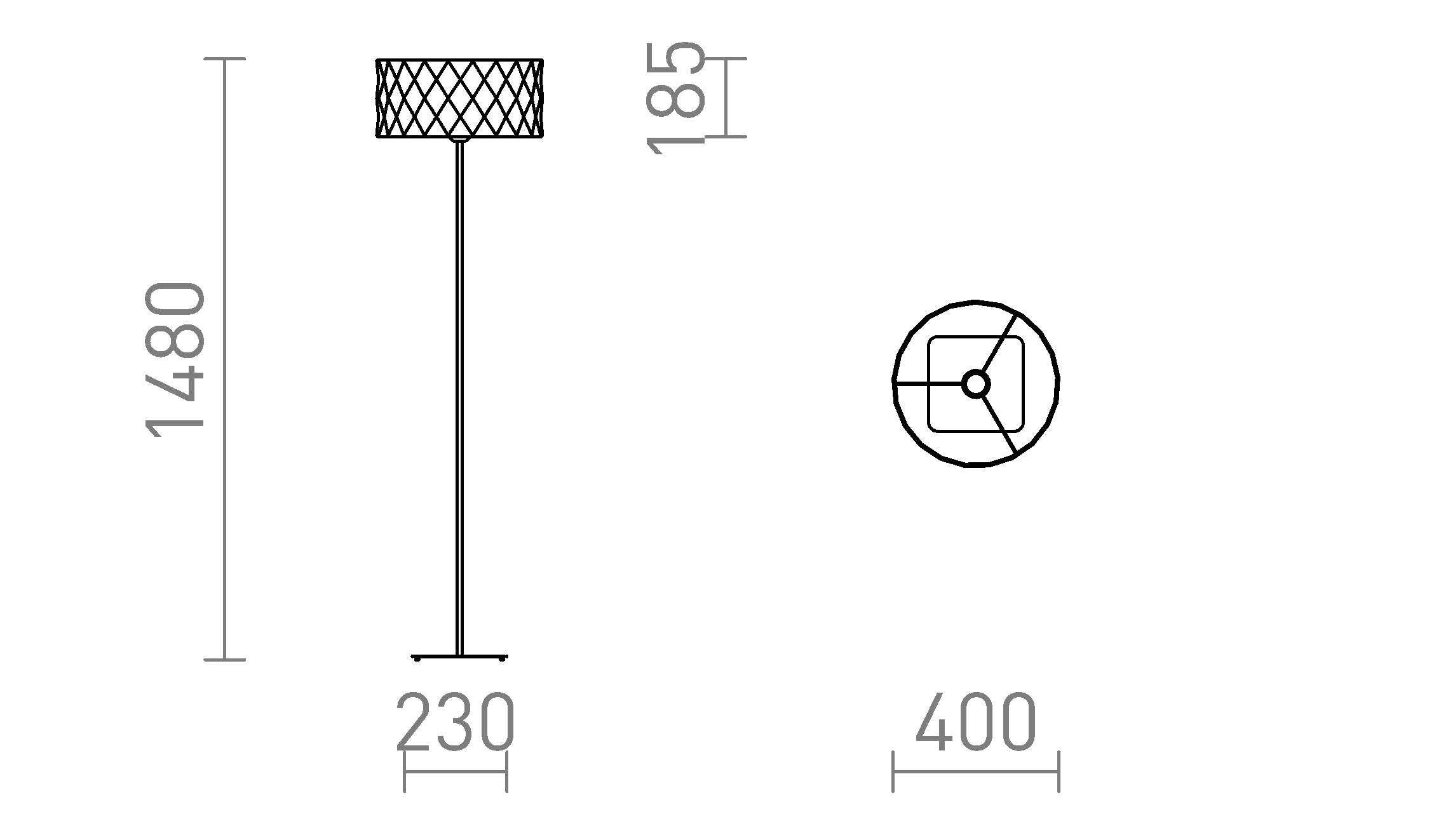 CORTINA/JAKARANDA da terra lampada - Product sketch