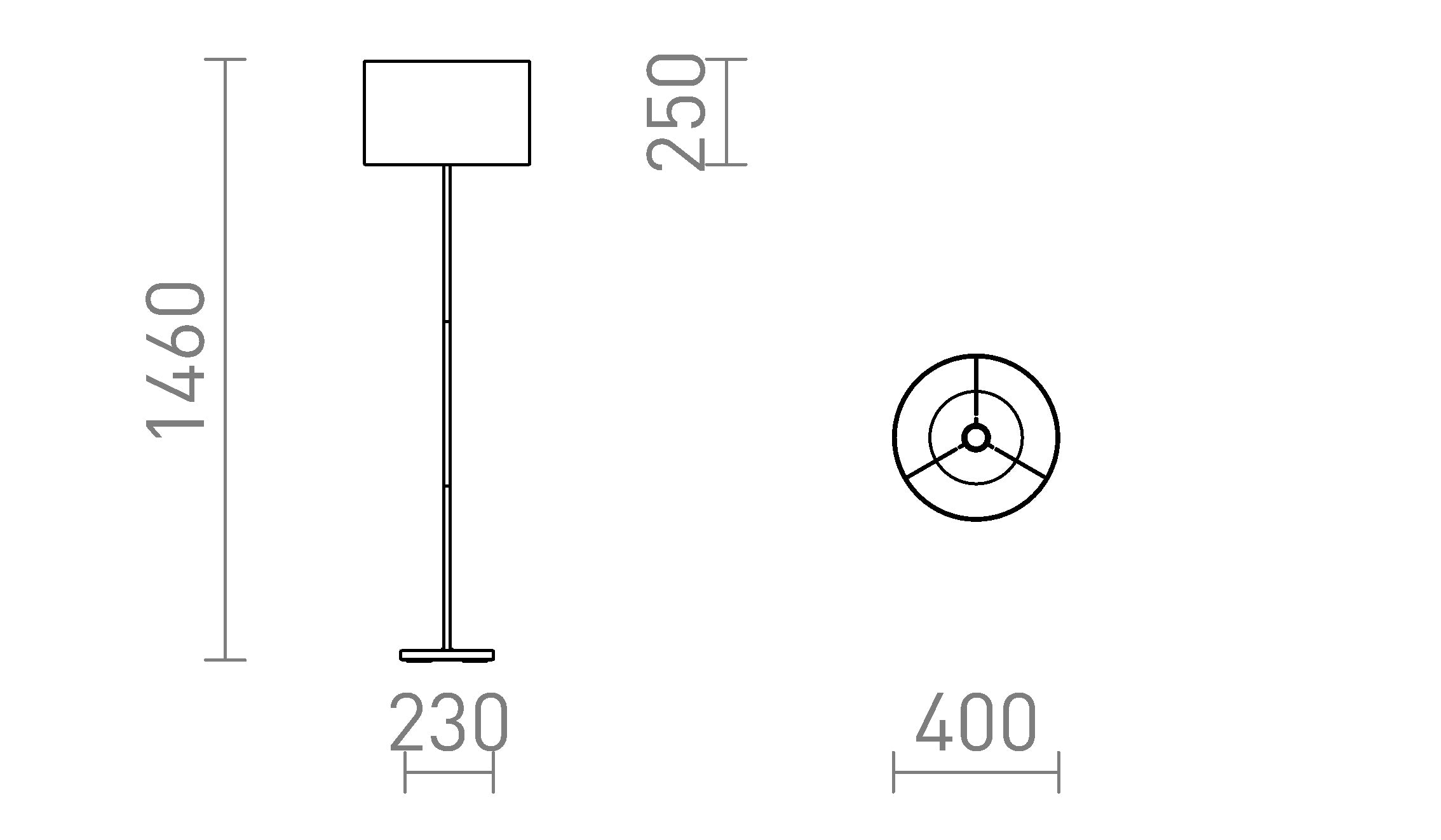 NYC/RON 40/25 golv lampa - Product sketch