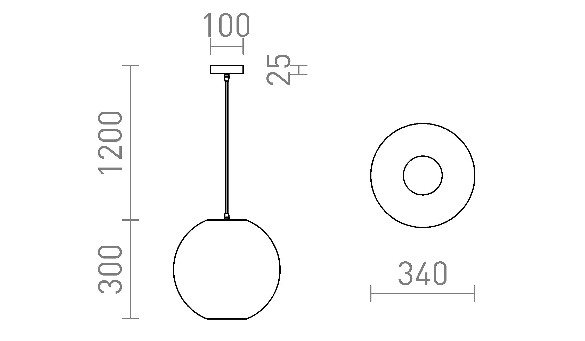 COSIR 34 wisząca lampa - Product sketch