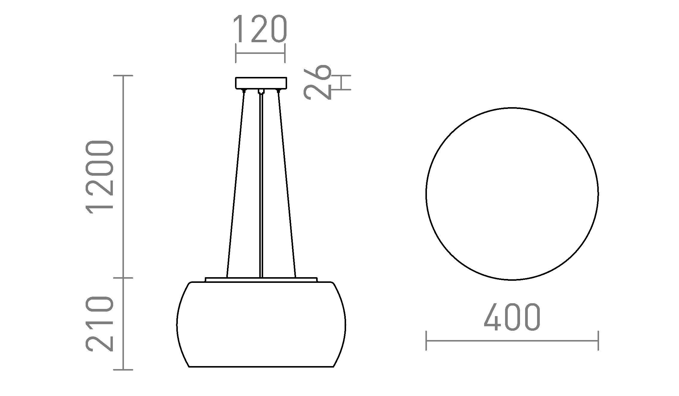 AMANDA suspendat lampă - Product sketch