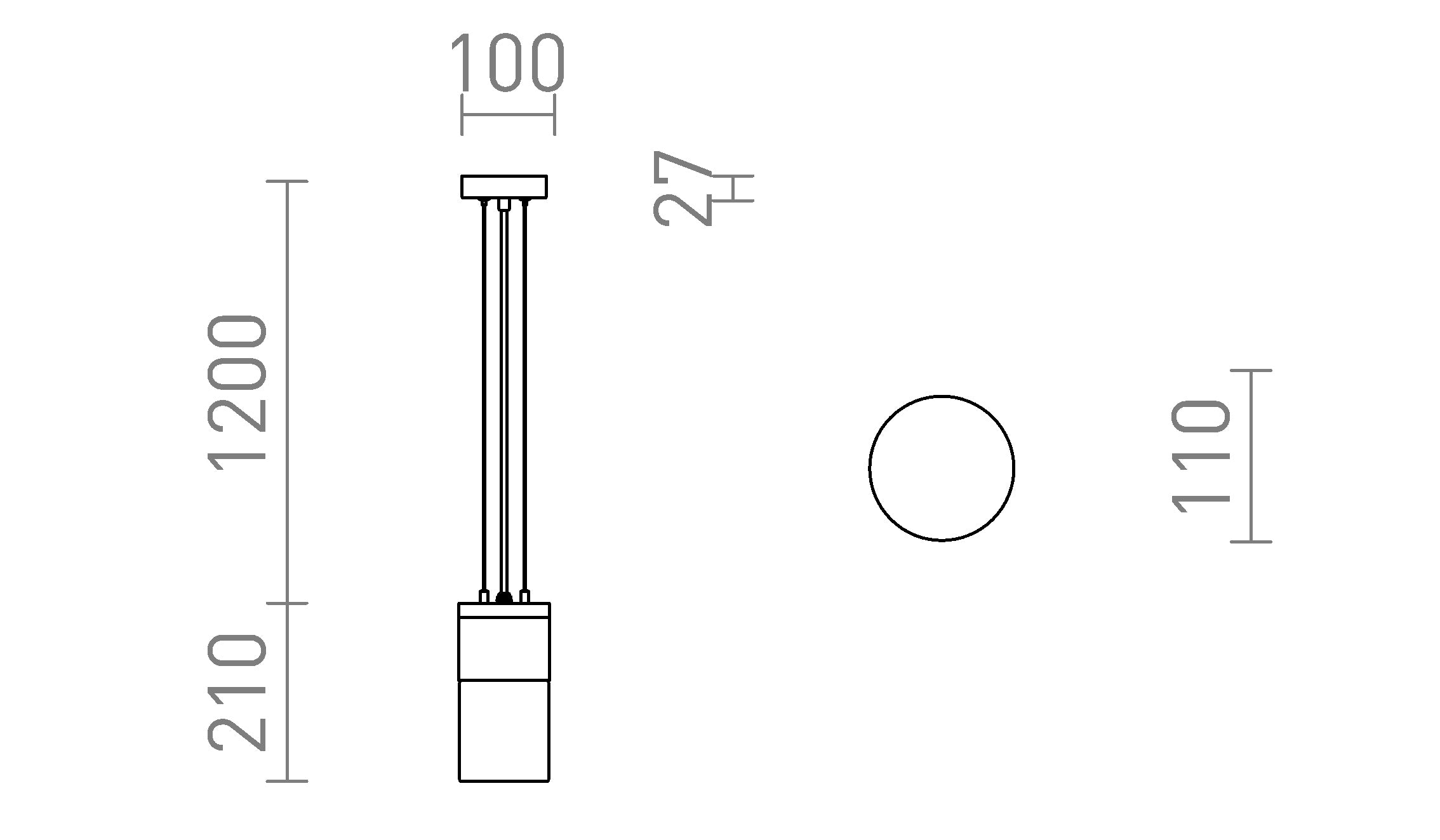QUINN viseča lampa - Product sketch